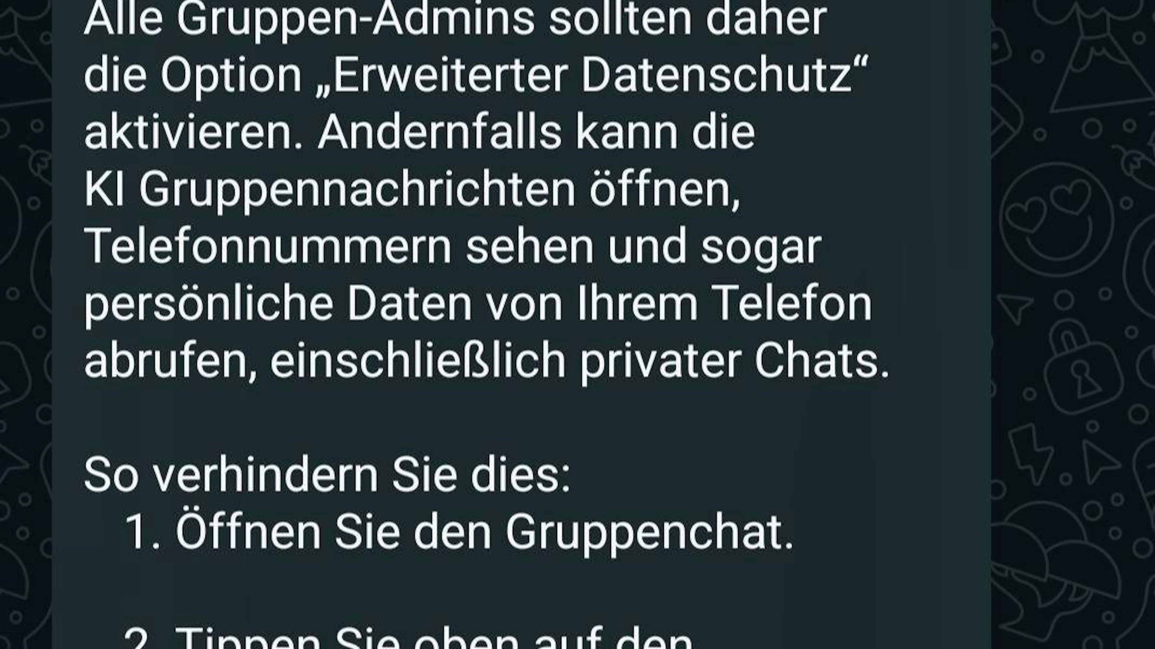 Dieser WhatsApp-Kettenbrief macht derzeit die Runde. 