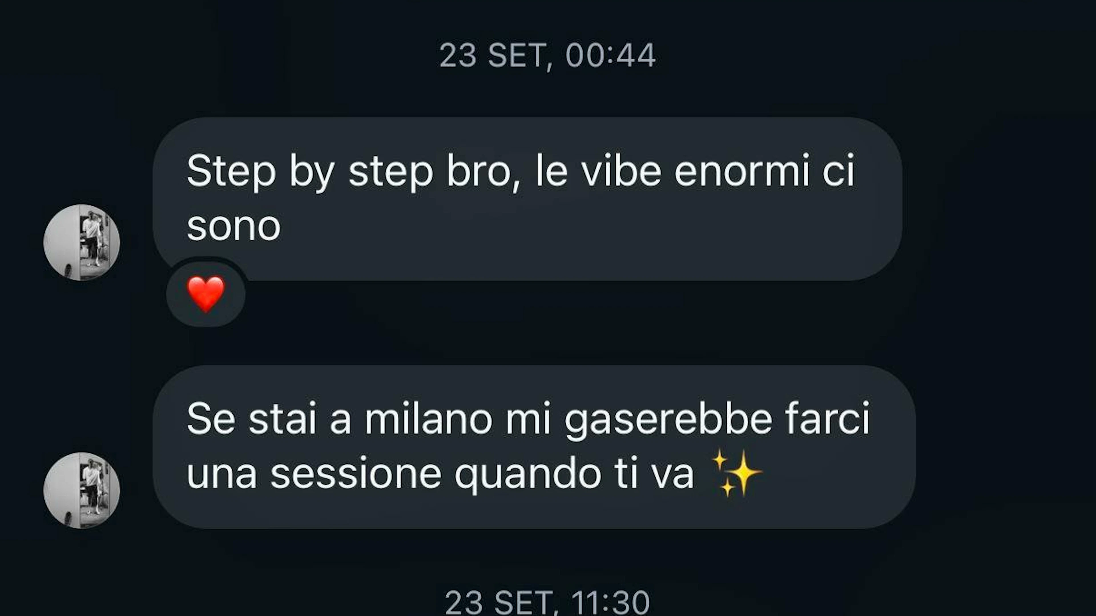 Il primo scambio fra Thew e il produttore Sneccio.