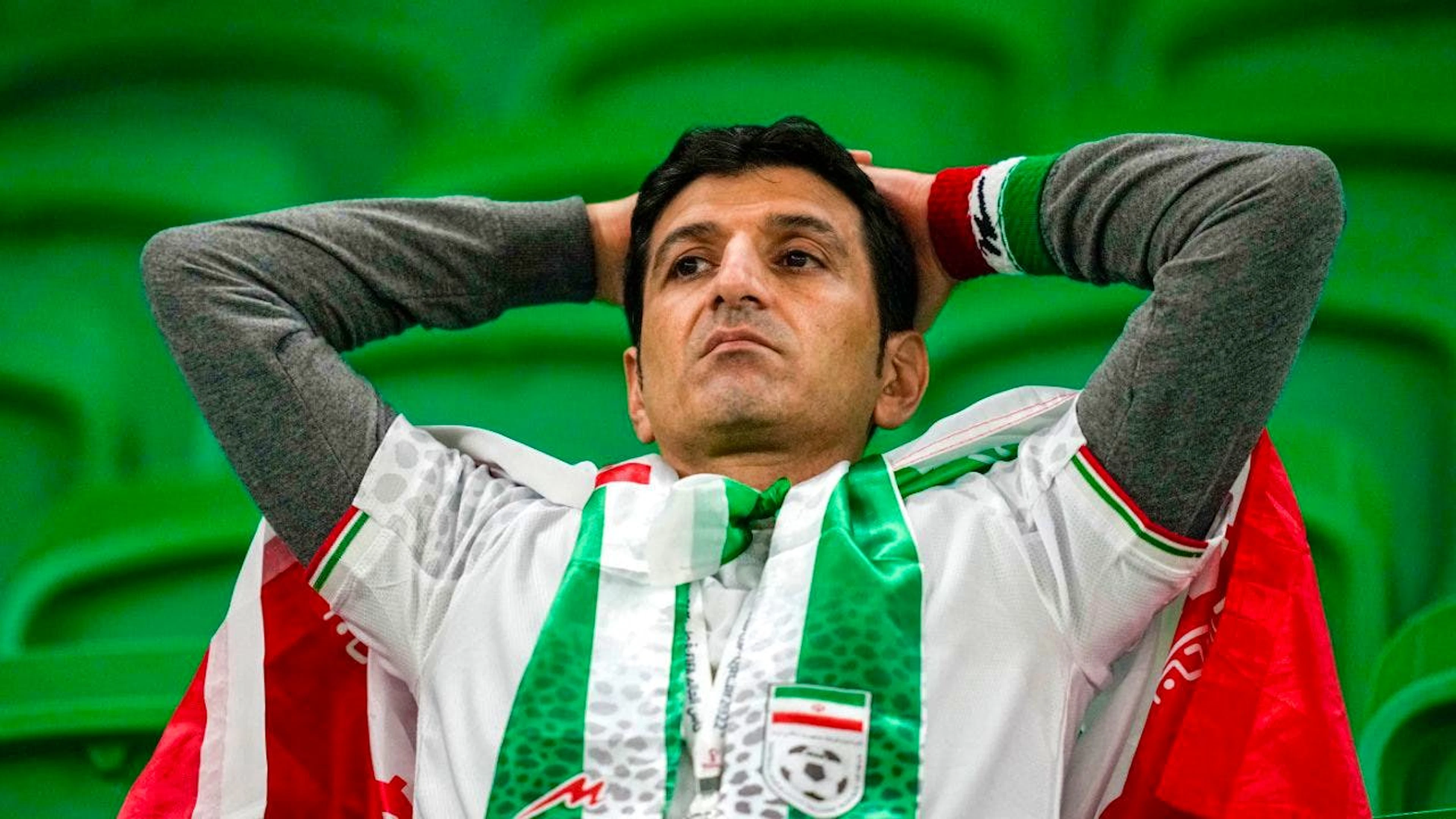 Ein Fan der iranischen Fussball-Nationalmannschaft
