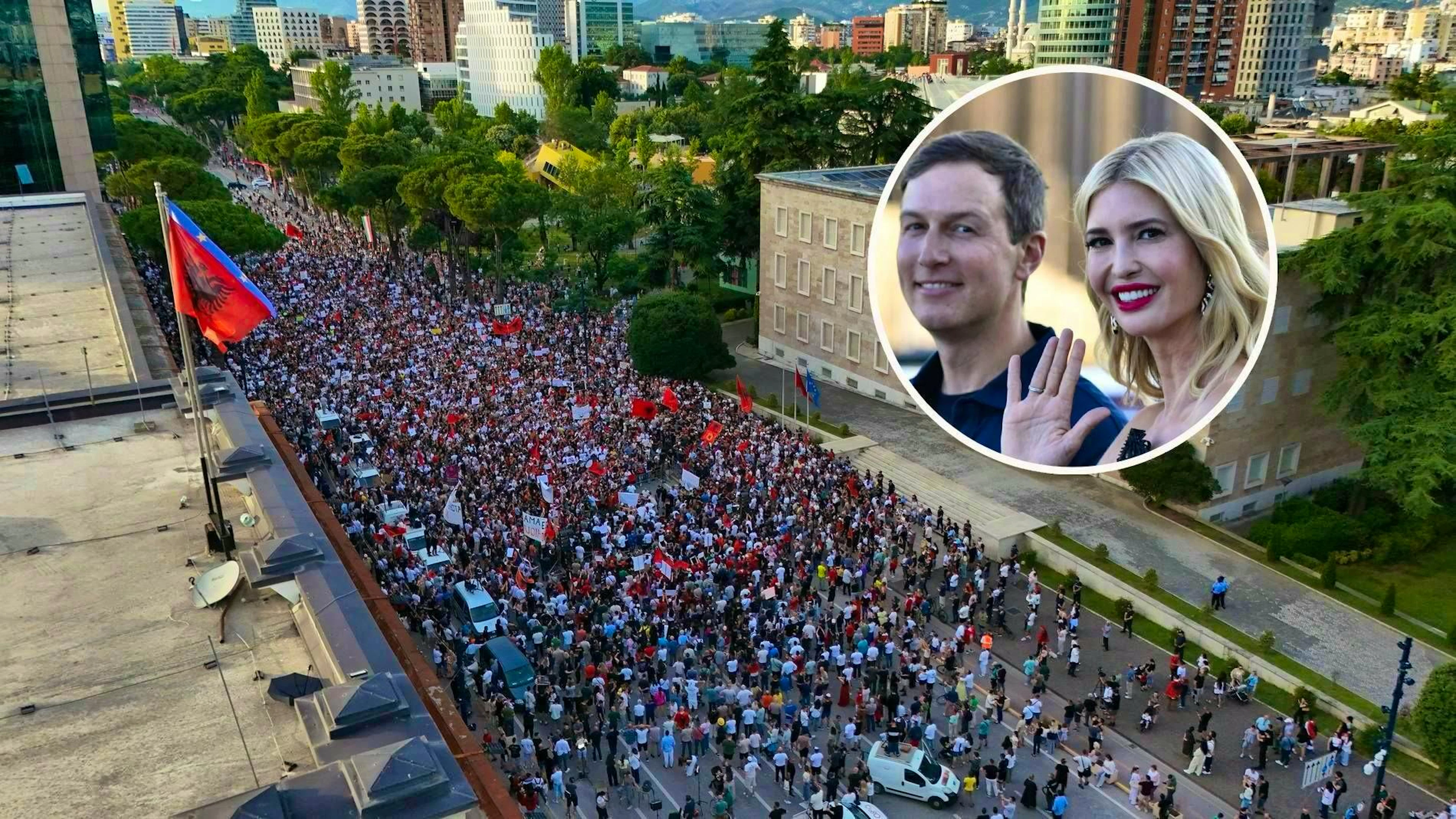 Protest in Tirana on June 6: Tens of thousands take to the streets over a billion-dollar construction project.