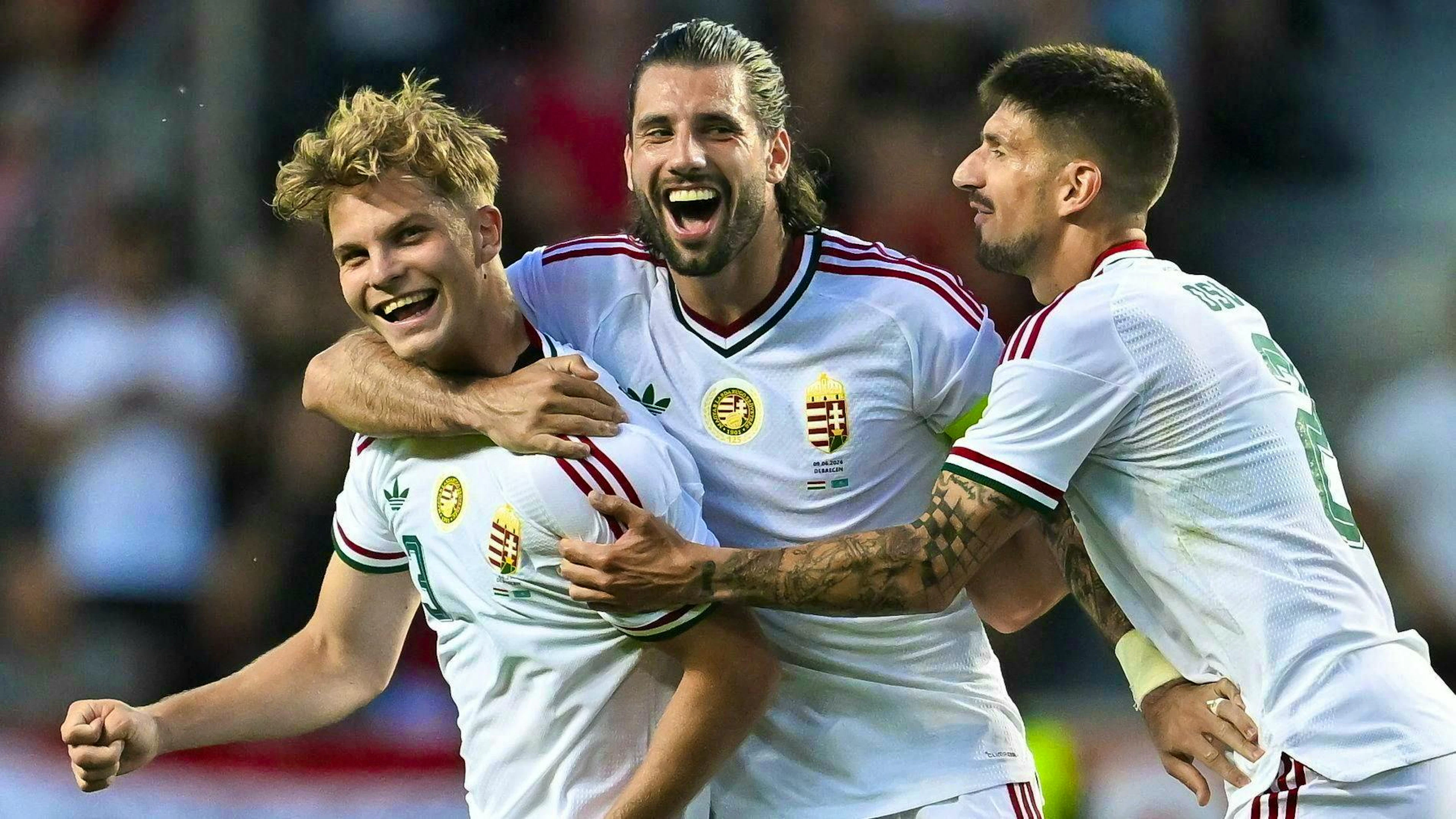 Liverpool star Dominik Szoboszlai (center) and his Hungarian teammates won’t be at the World Cup.