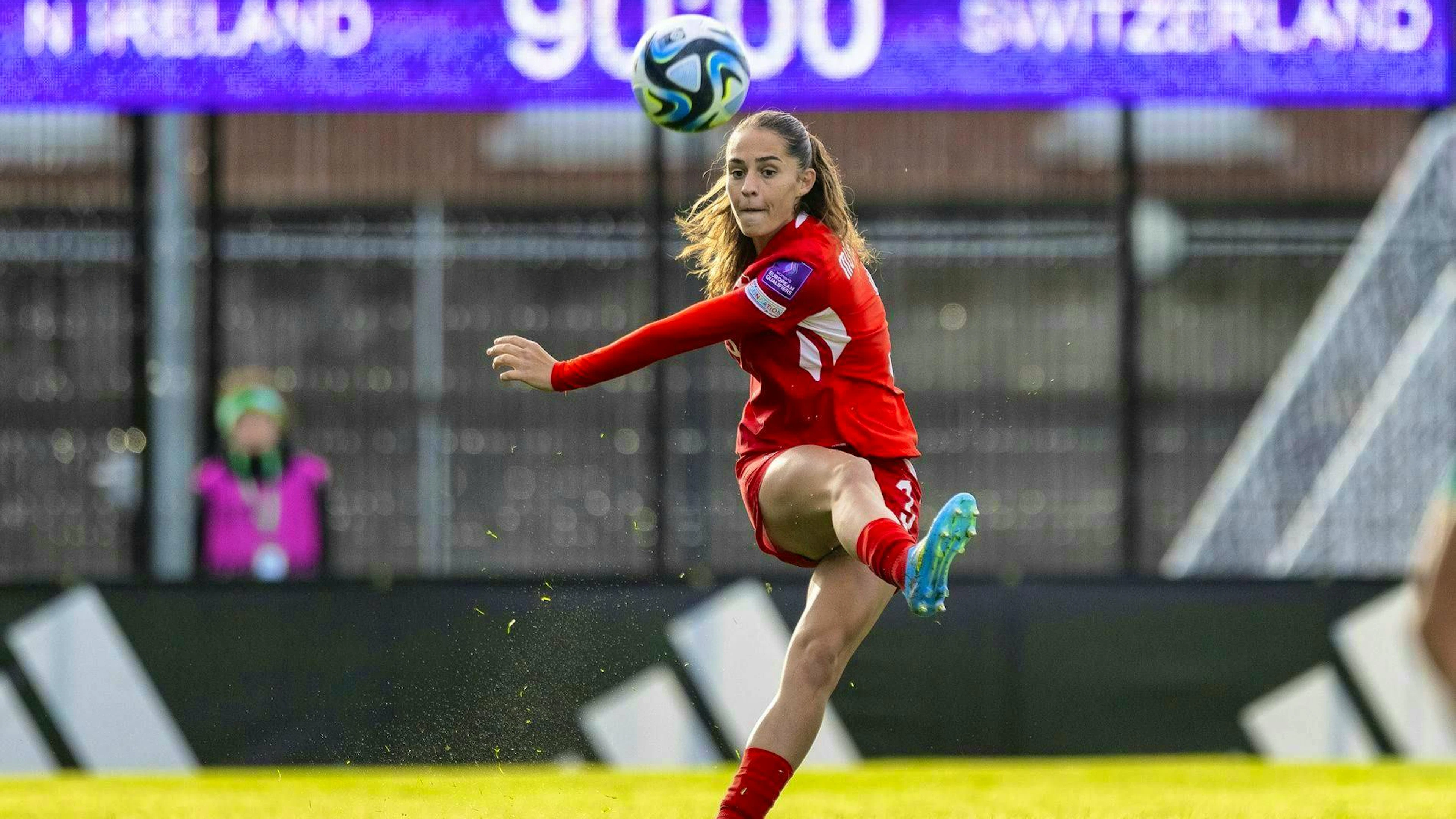Amina Muratovic is substituted shortly before the end and celebrates her international debut.