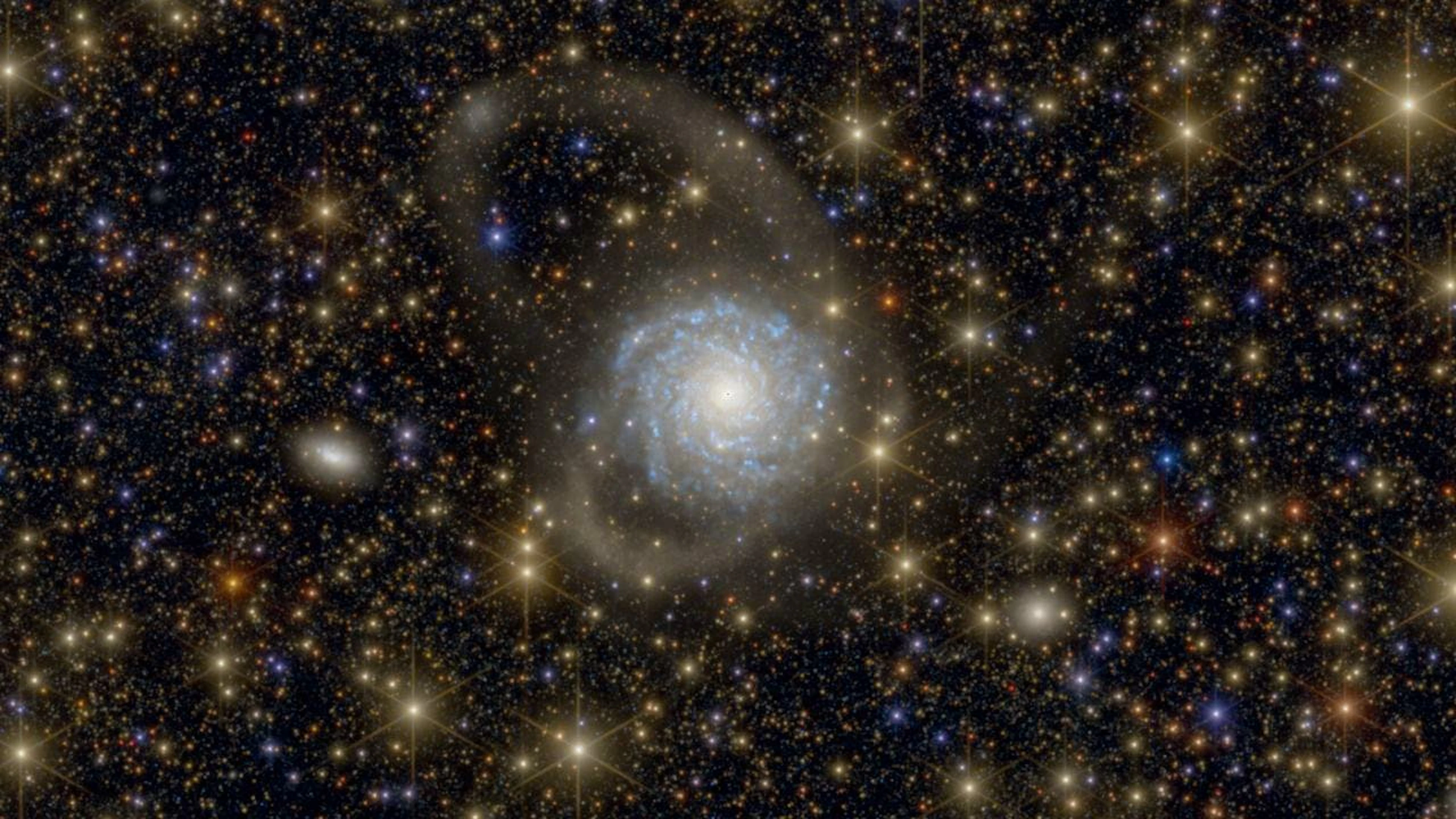 Dieses simulierte Bild zeigt Strukturen im Halo einer Galaxie, die der Milchstrasse ähnelt.