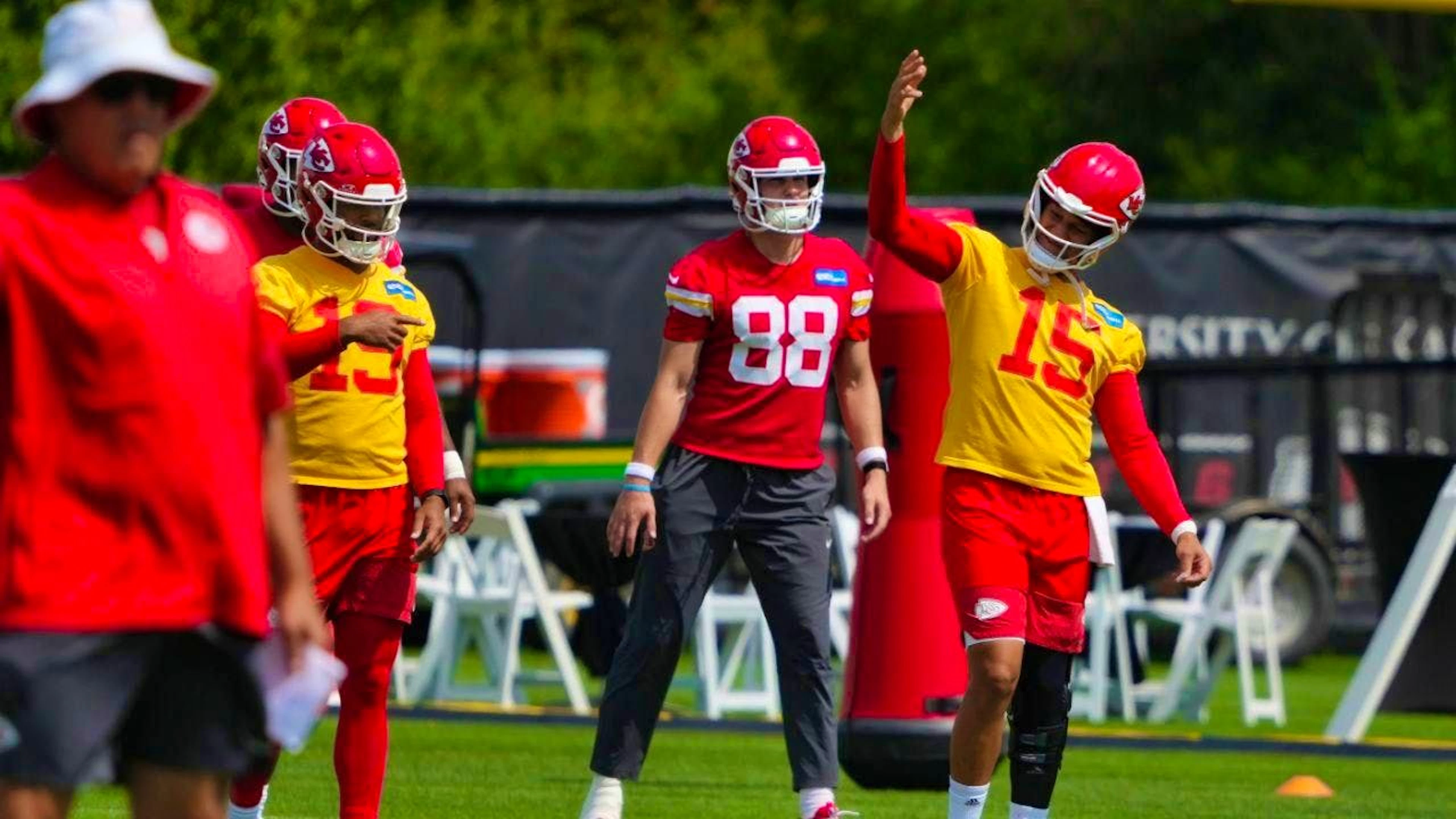 Quarterback Patrick Mahomes (15) during practice on June 10, 2026