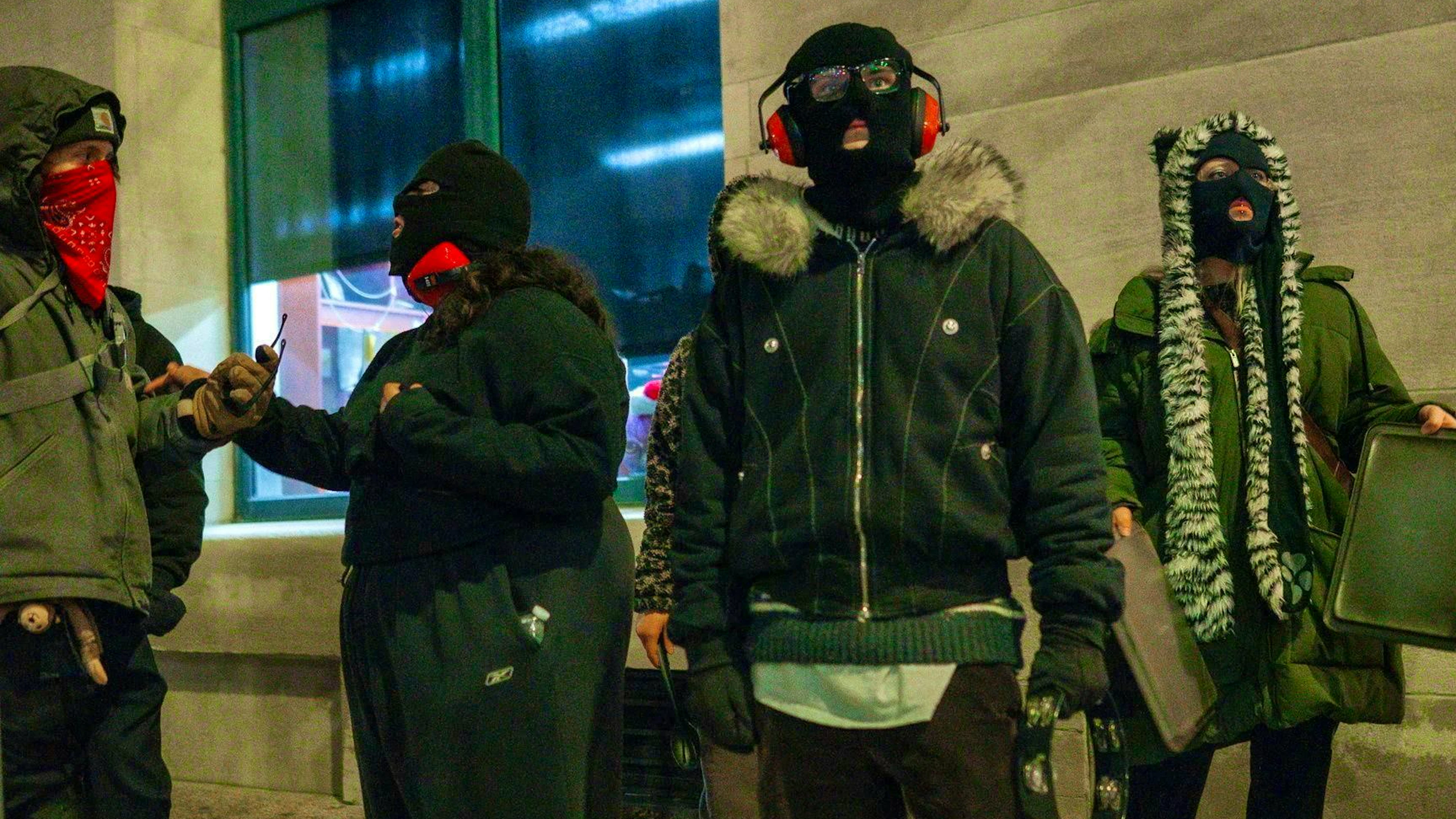 Protesters outside an ICE facility on January 9 in Minneapolis, Minnesota.