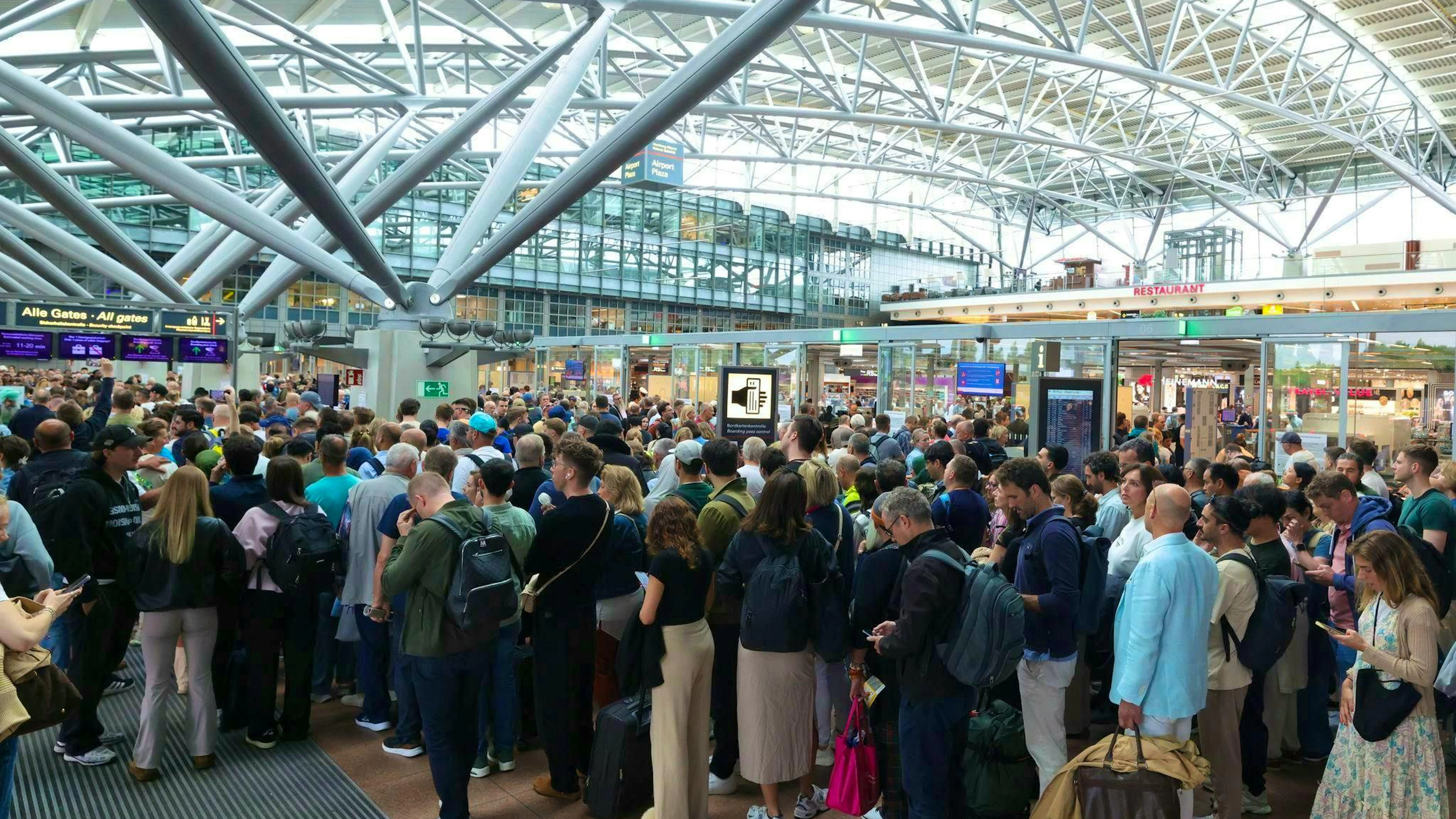 Passengers planning to fly from Hamburg to other cities and countries on Friday had to be very patient.