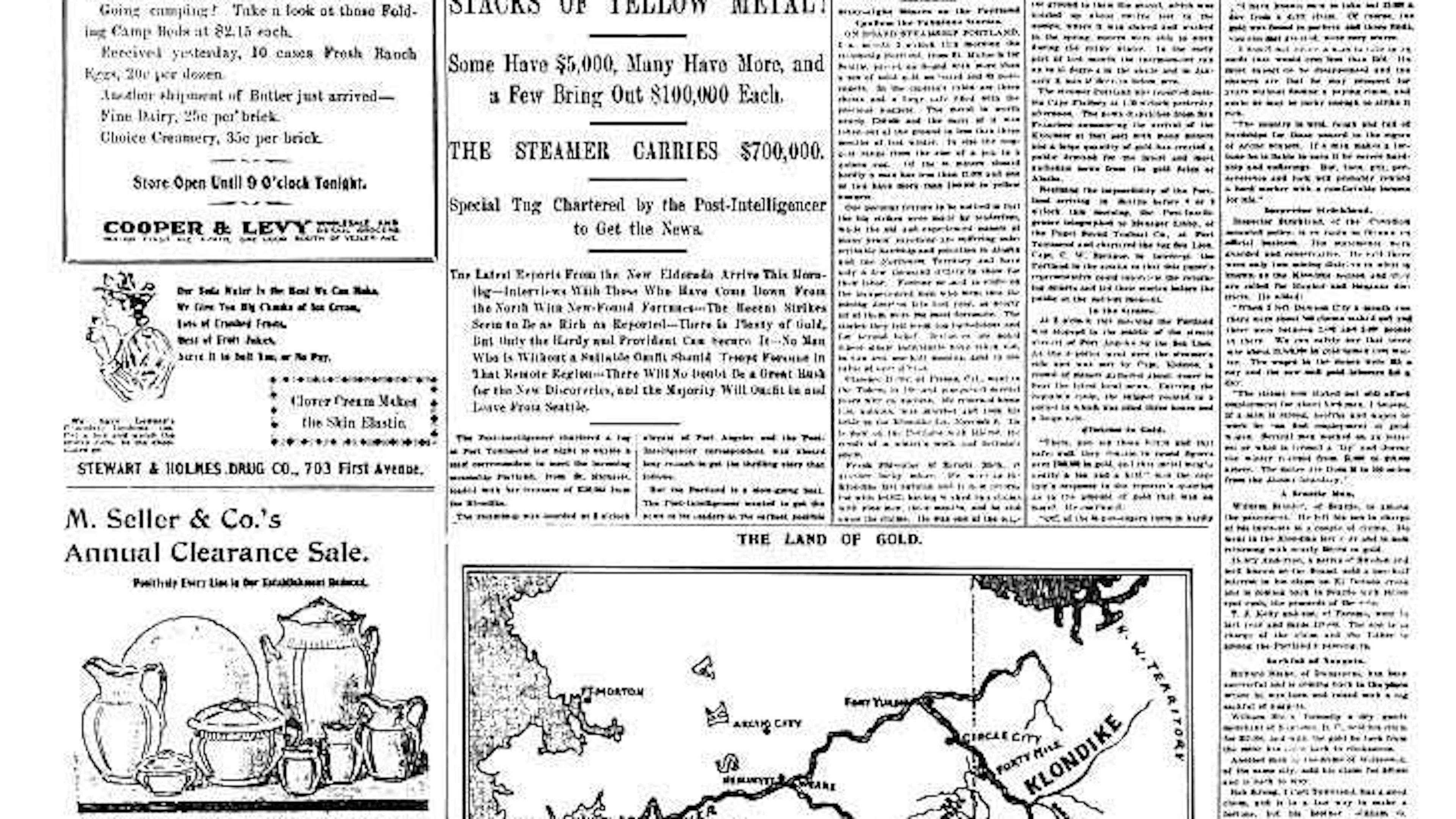 Diese Zeitung aus Seattle berichtet am 17. Juli 1897 von Goldfunden.
