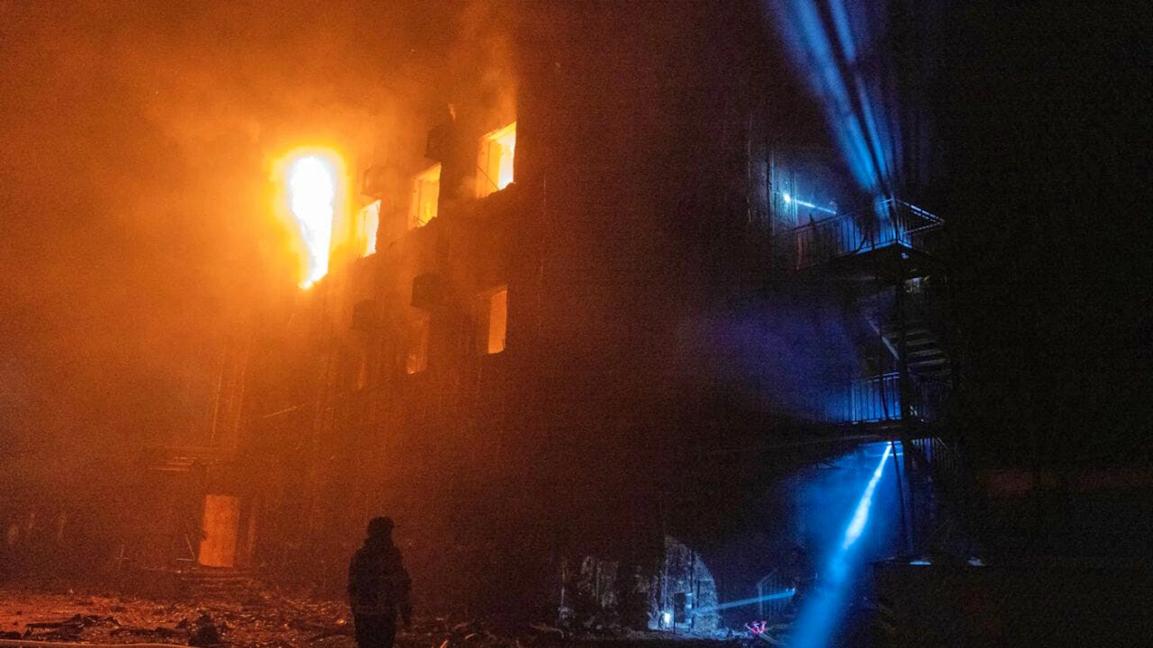 L'attaque a fortement endommagé un bâtiment de trois étages (archives).