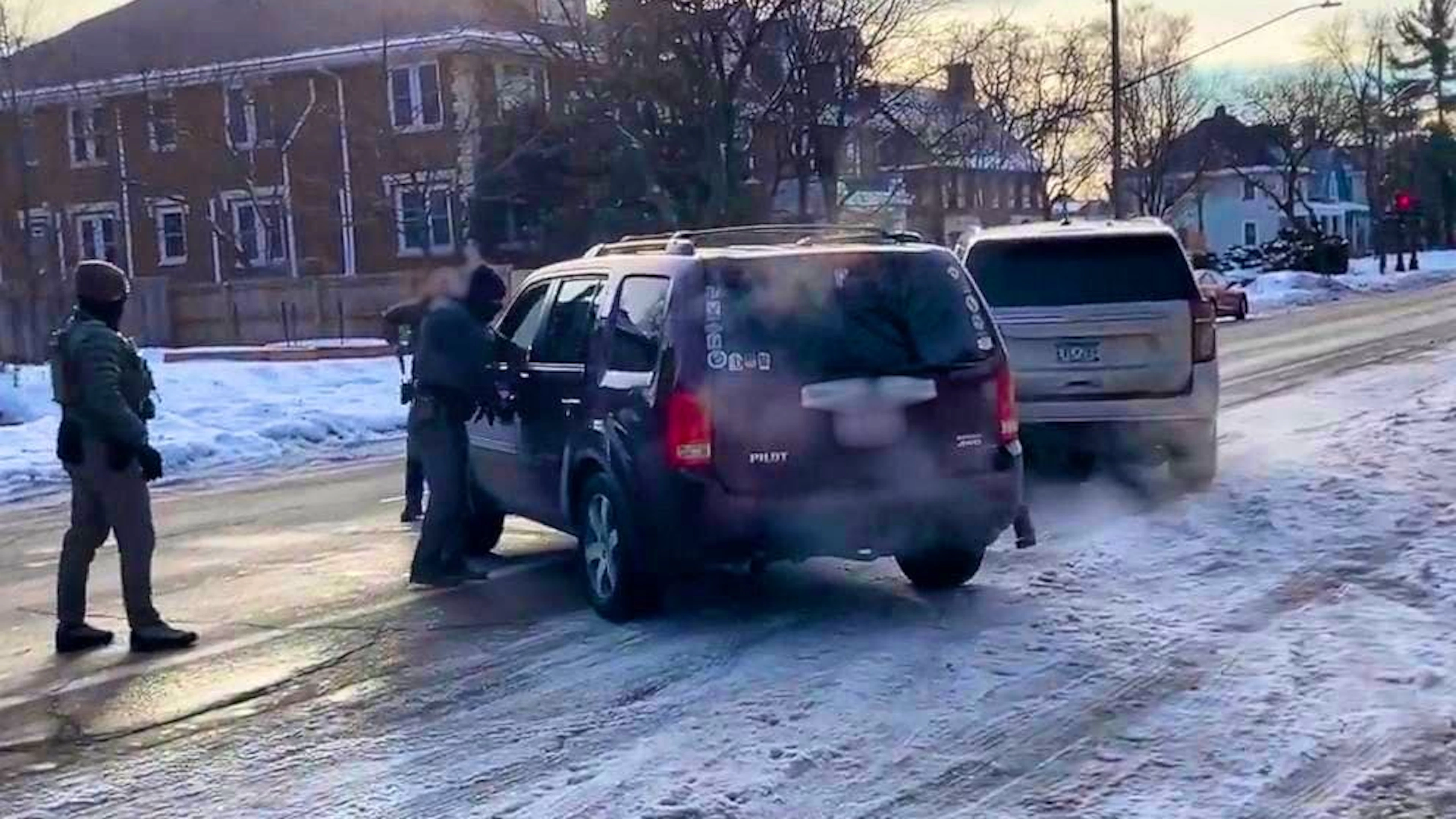 Renee Good in her car on January 9—shortly thereafter, she is shot.