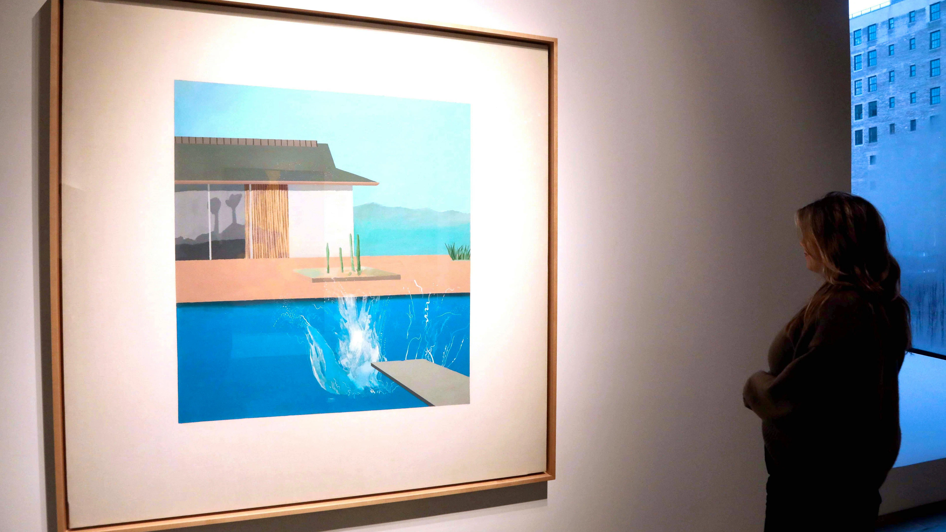 «The Splash» ist eines der berühmtesten Pop-Art-Gemälde von David Hockney. Es ist im Jahr 1966 entstanden.