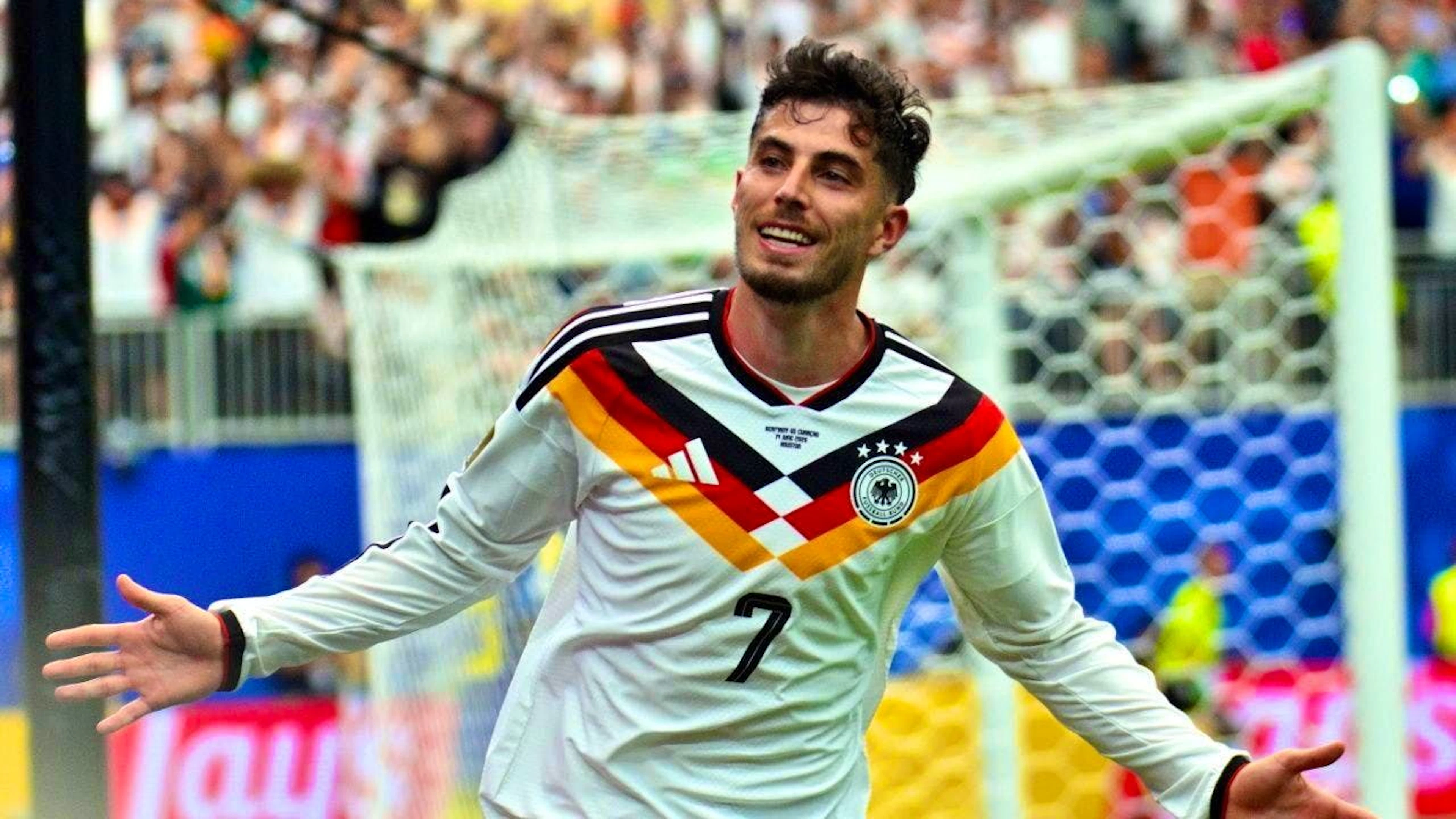 The only player to score twice in the goal fest against Curaçao: Kai Havertz
