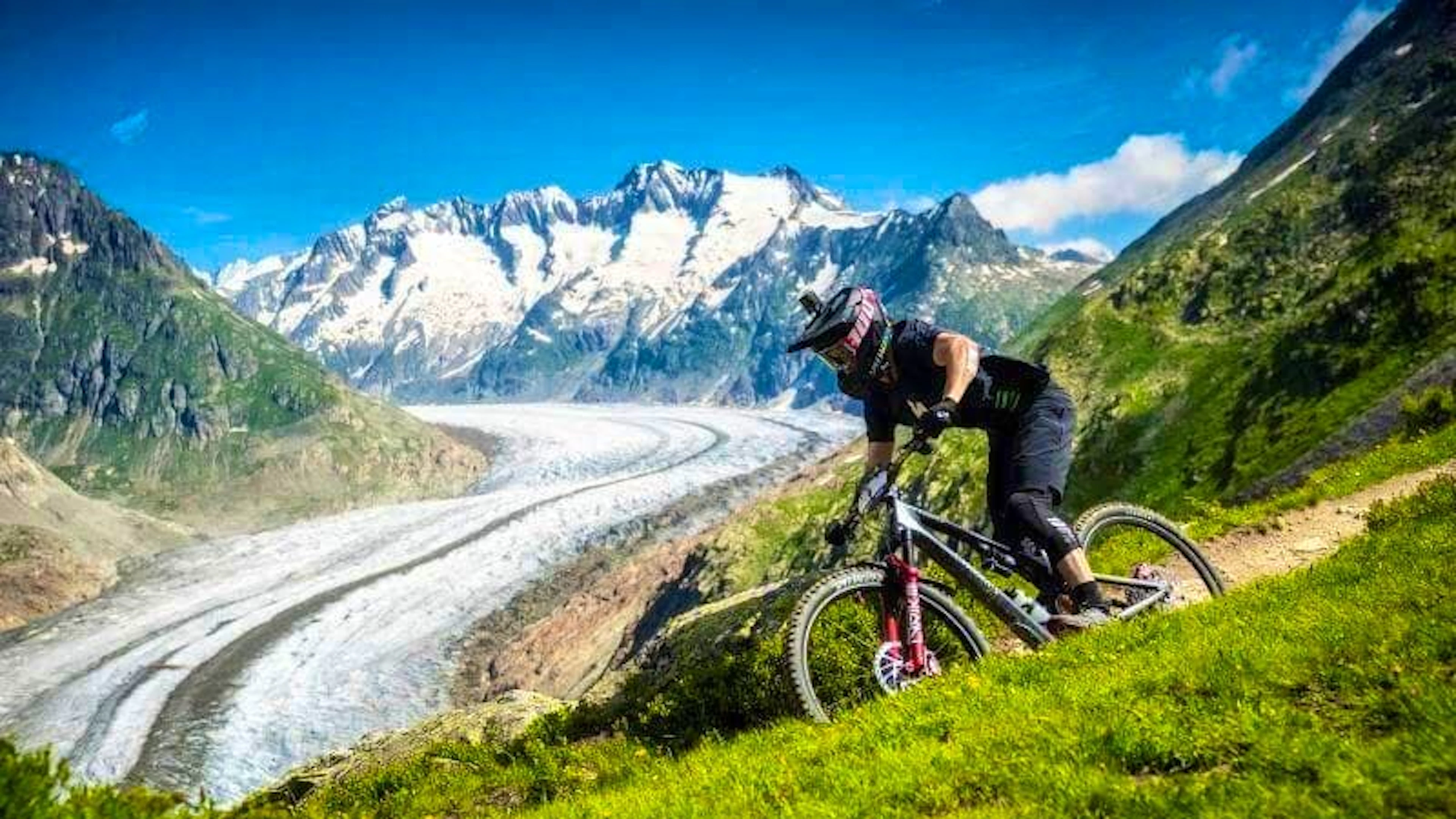 An impressive backdrop for mountain bikers.