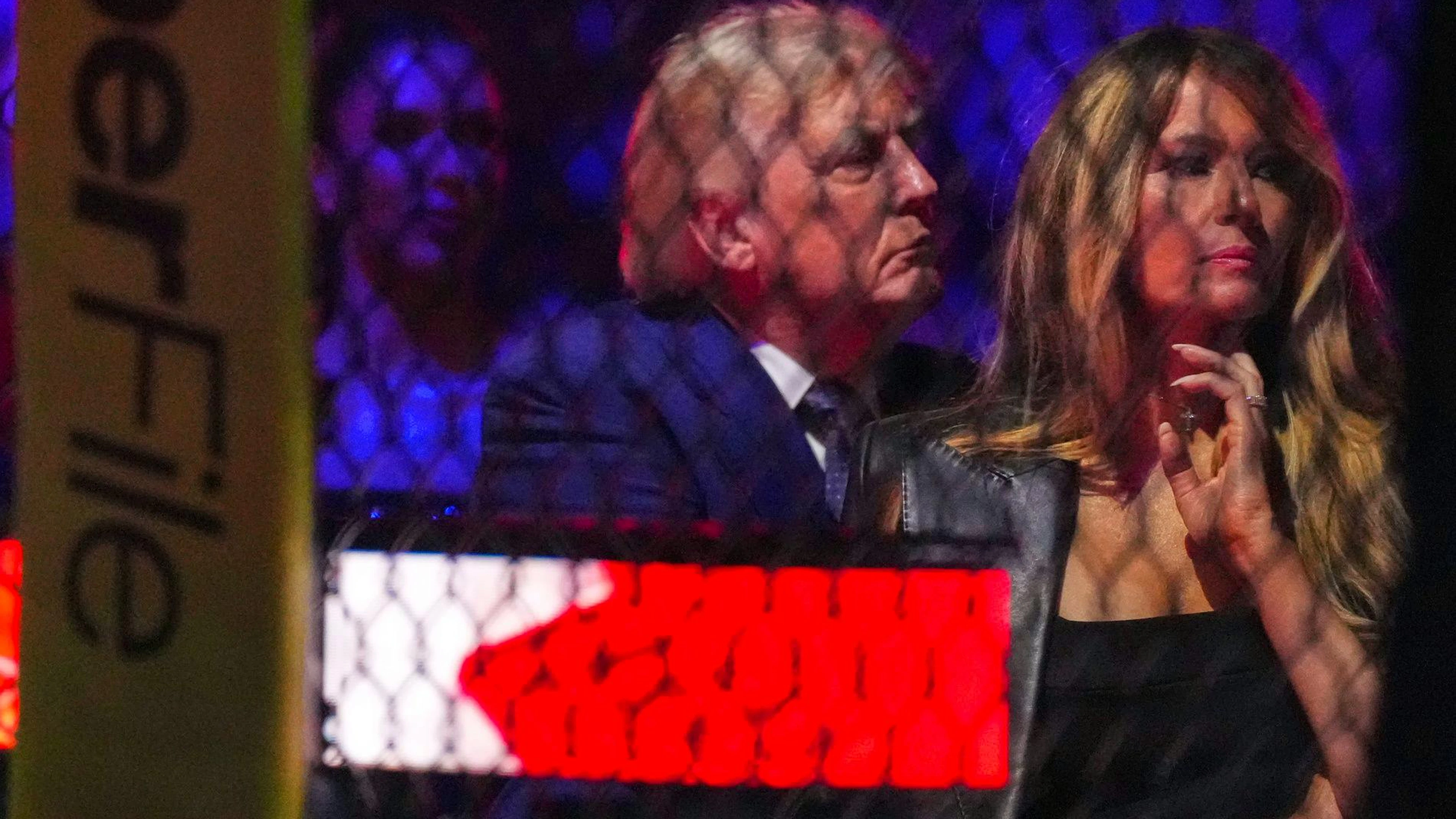 Donald und Melania Trump beim gestrigen Kampf.