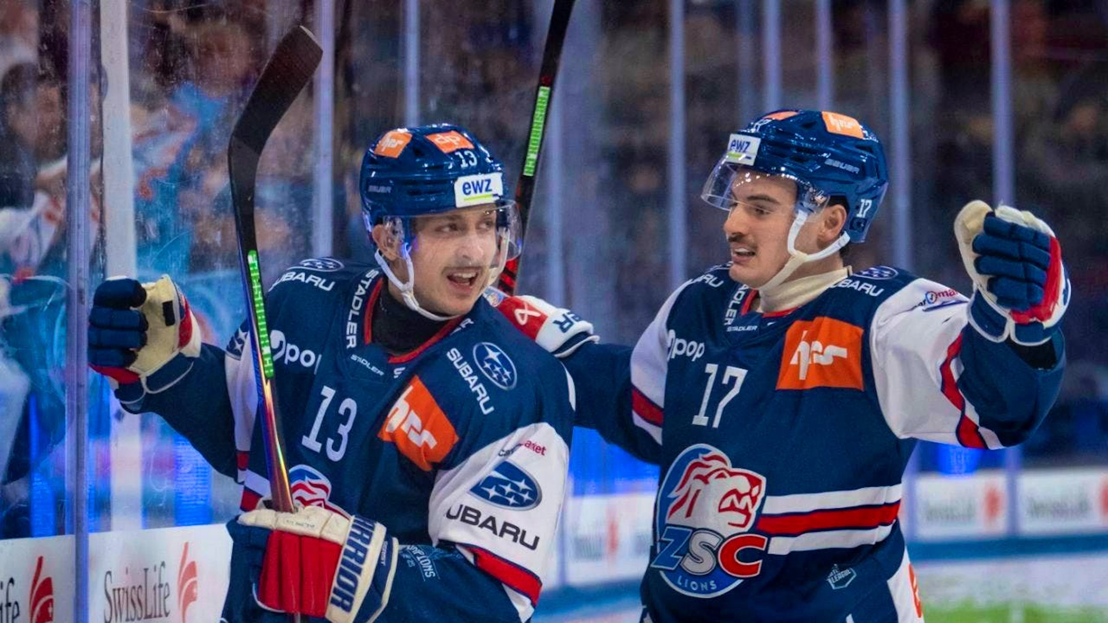 Alessandro Segafredo (No. 17, right) will no longer be celebrating in a ZSC Lions jersey.