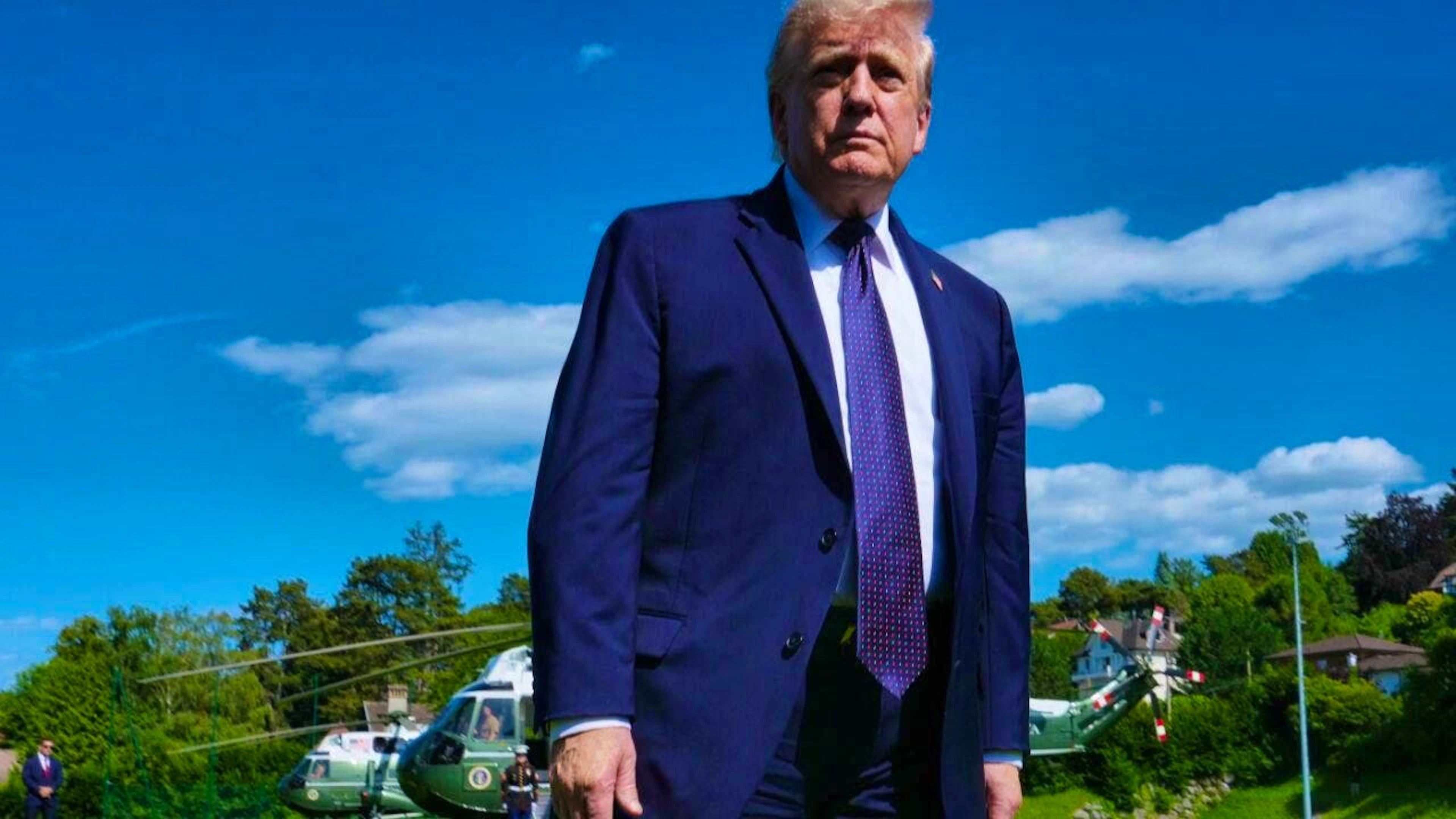 Donald Trump, President of the United States, arrives at the G7 summit. Photo: Julia Demaree Nikhinson/AP/dpa