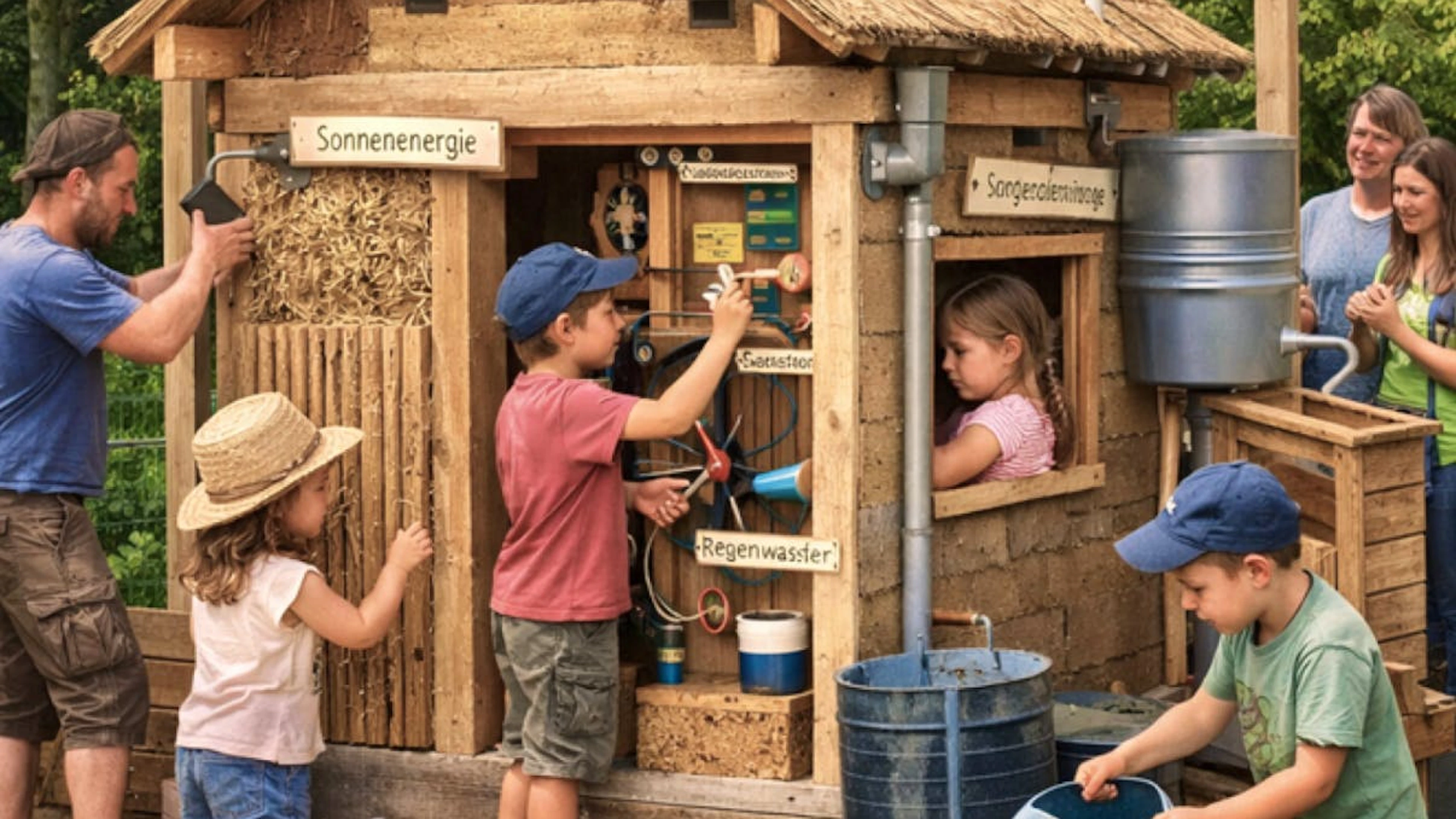 Das Miniaturhaus soll Nachhaltigkeit zum Anfassen bieten.