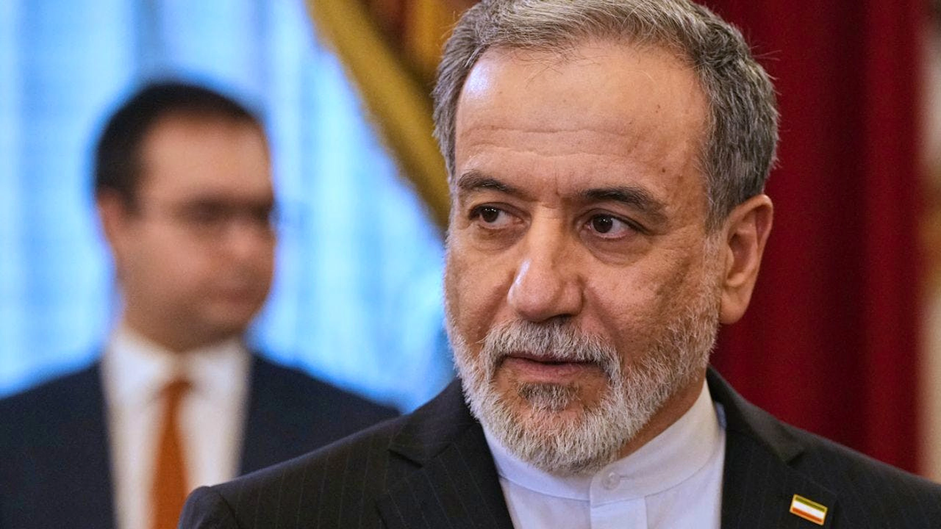 ARCHIV – Der iranische Aussenminister Abbas  Araghtschi nimmt an den Gesprächen mit dem russischen Präsidenten Putin teil. Foto: Dmitri Lovetsky/Pool AP/dpa