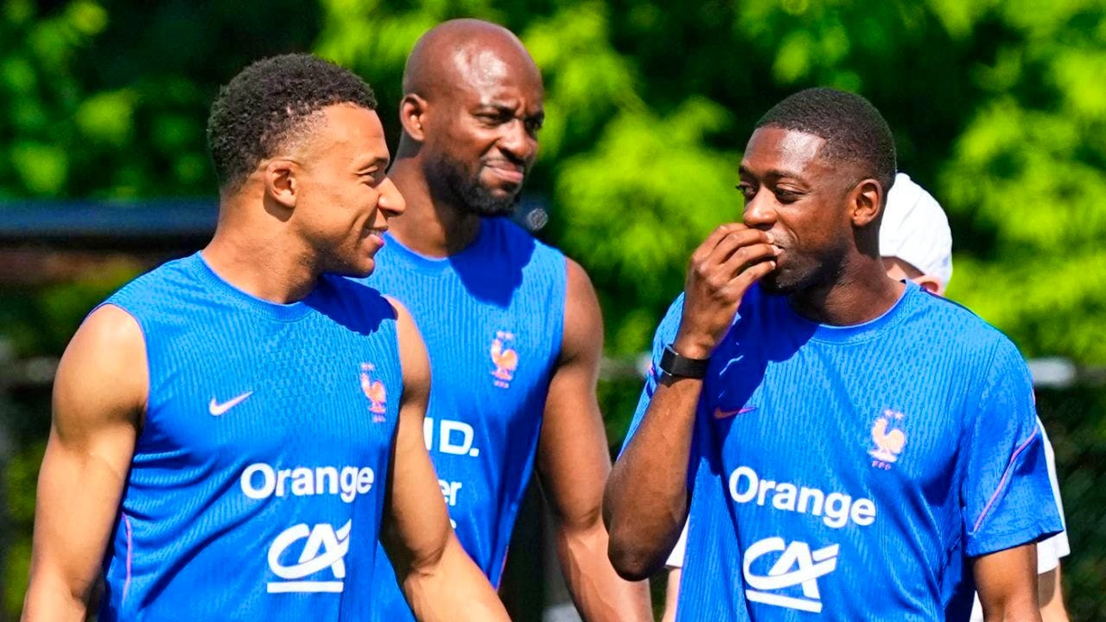 An attacking power duo that hasn’t quite found the right chemistry yet on the French national team: Kylian Mbappé (left) and Ousmane Dembélé