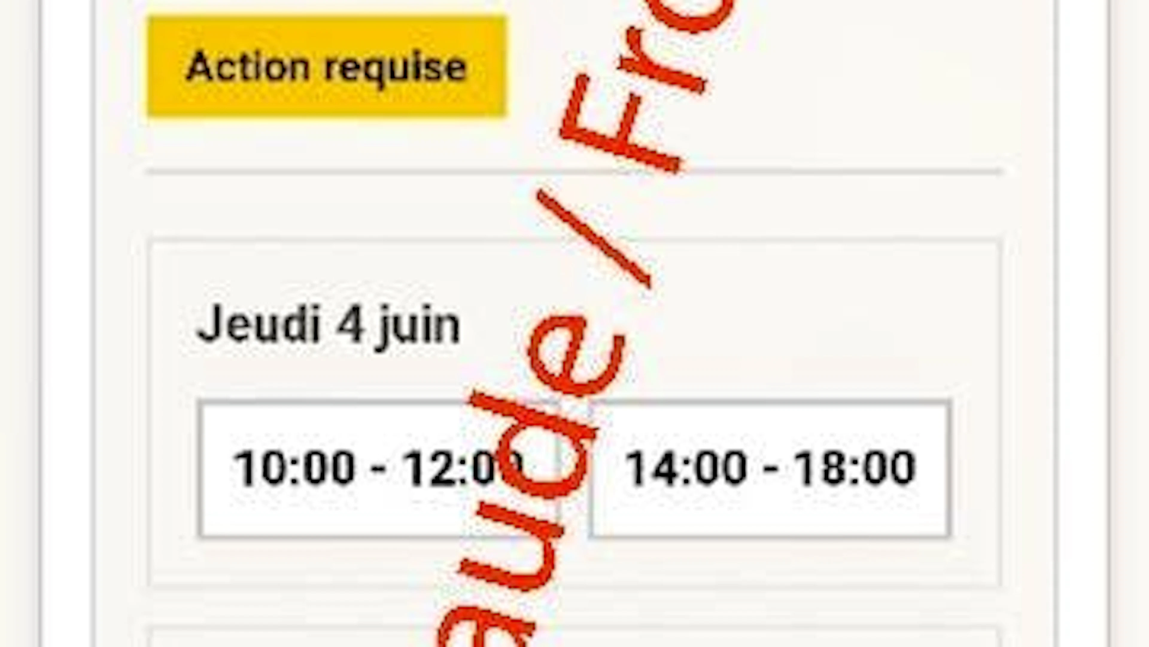 Le choix d’un rendez-vous pour une nouvelle « tentative de livraison » sert à détourner l’attention de la victime de la véritable arnaque.