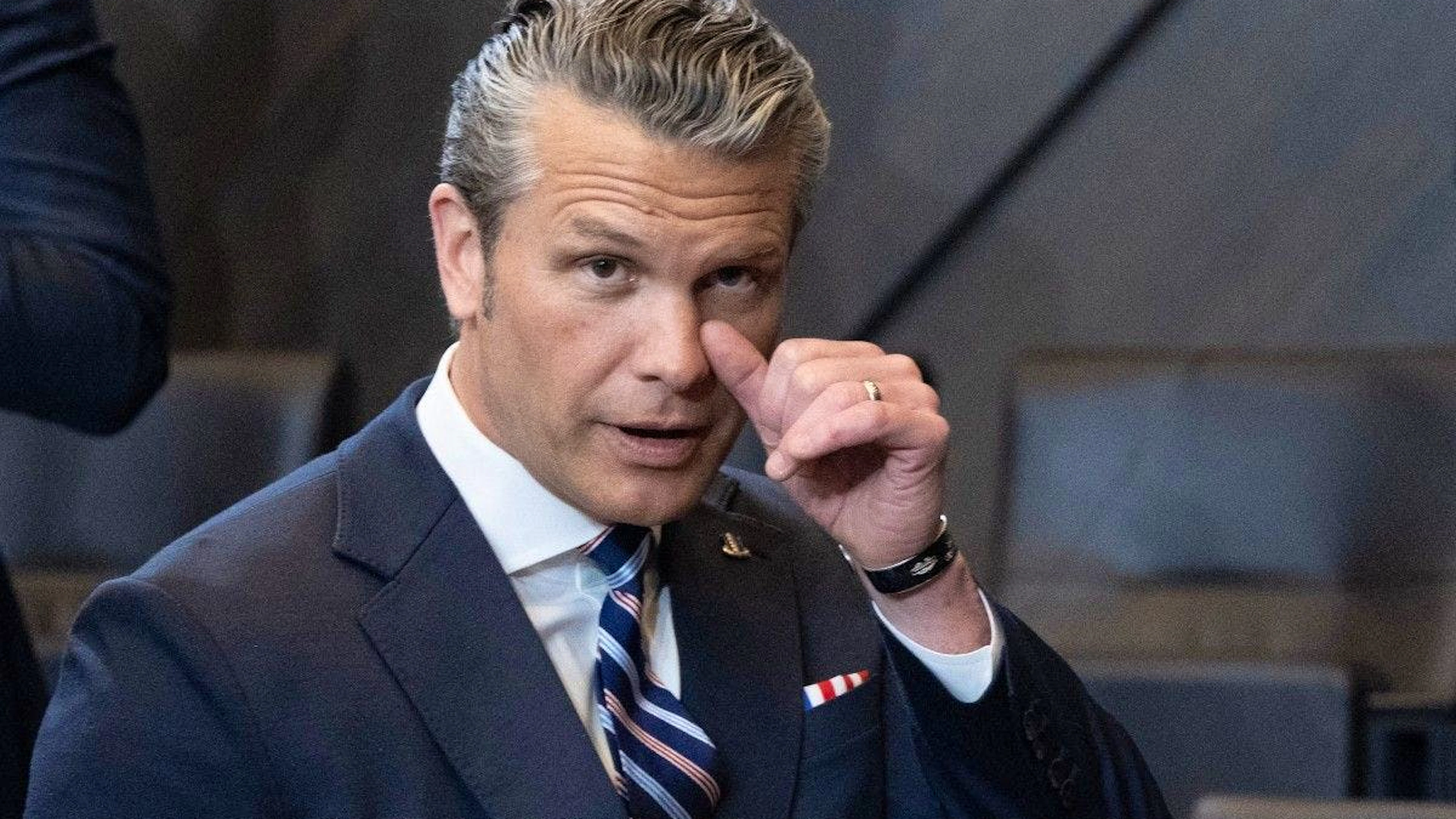 US Defense Secretary Pete Hegseth arrives to attend a NATO Defence Ministers meeting at the NATO headquarters, in Brussels, on June 18, 2026. (Photo by JOHN THYS / AFP)