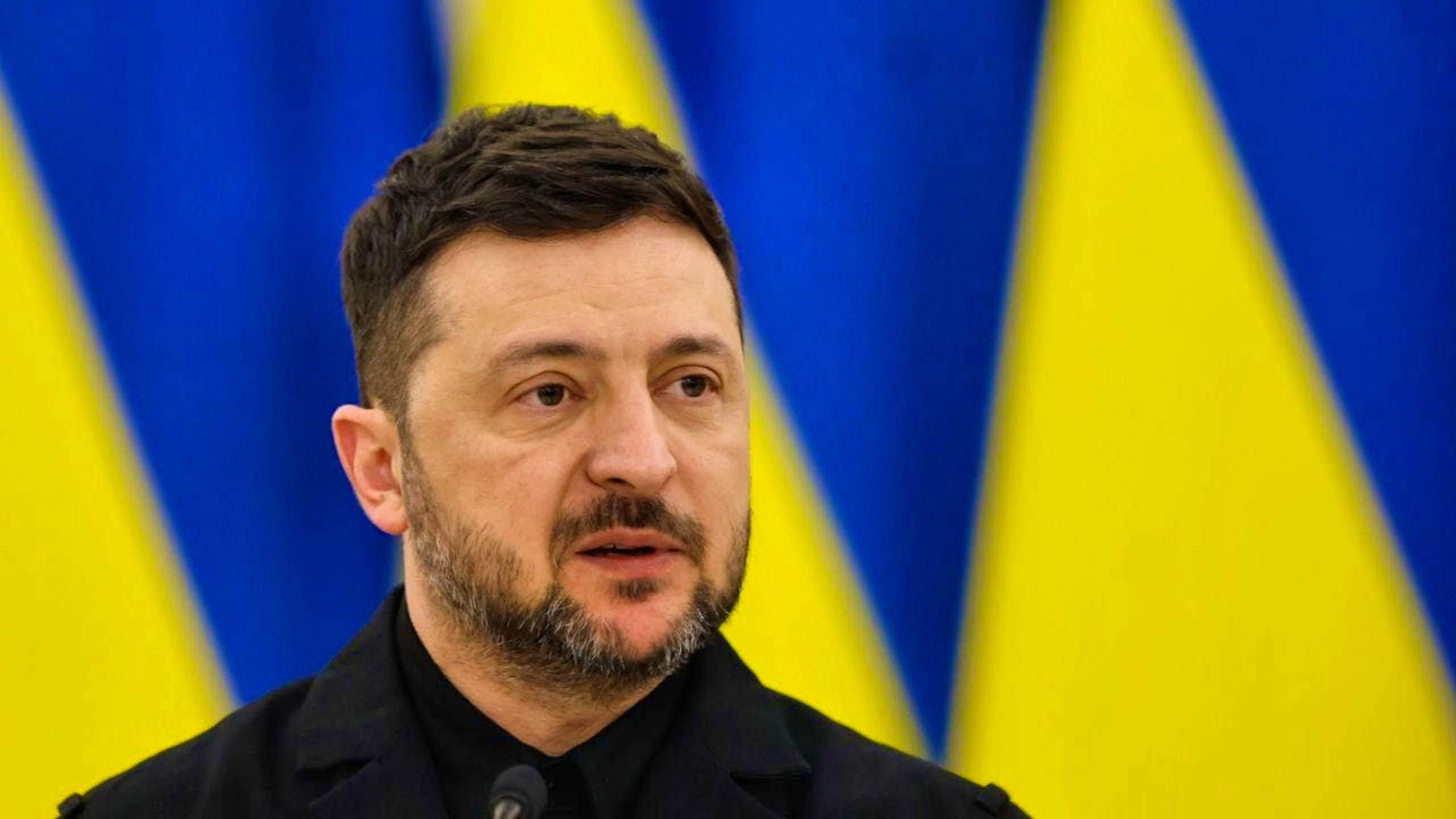 ARCHIVE – Ukrainian President Volodymyr Zelenskyy speaks during a joint press conference. Photo: Mindaugas Kulbis/AP/dpa