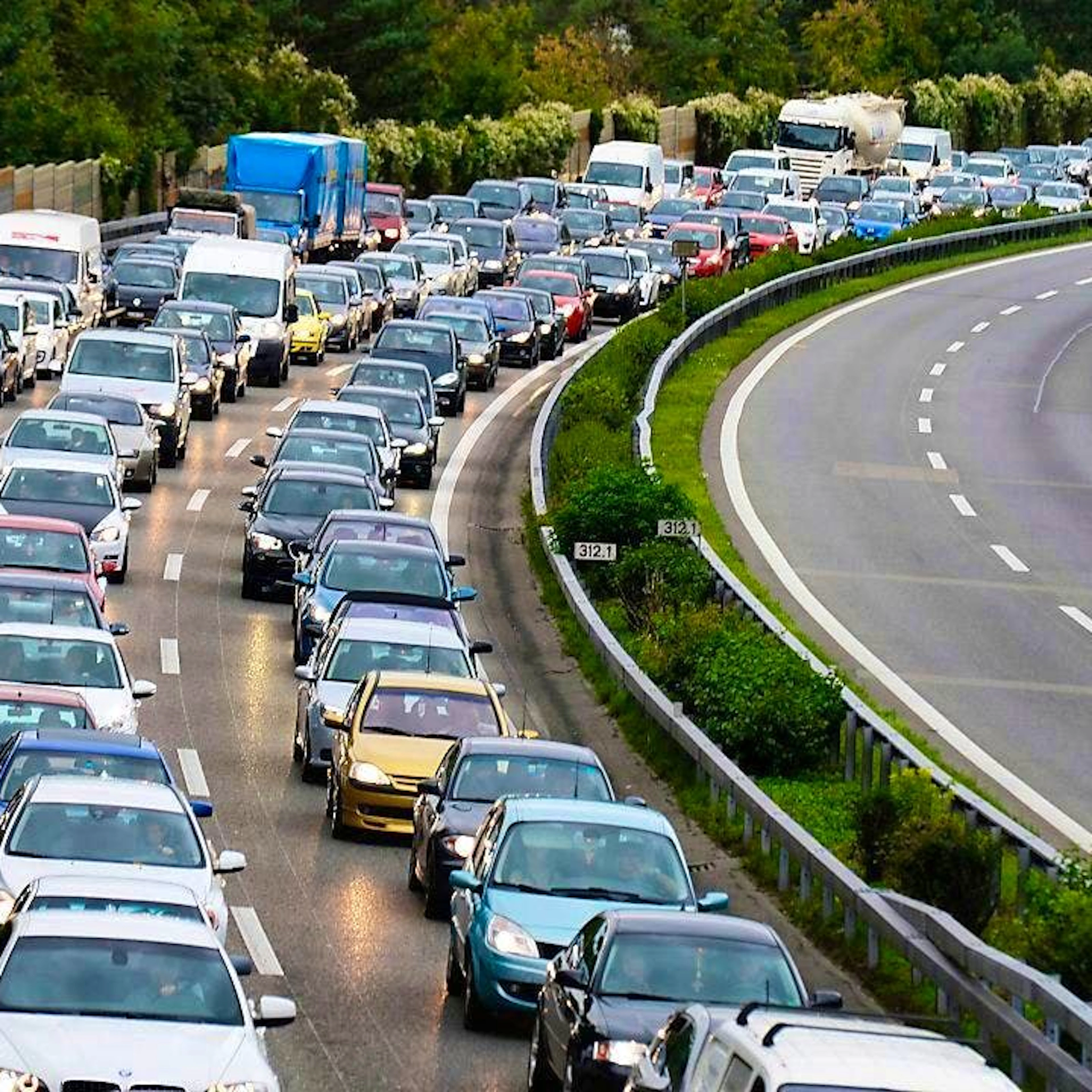 Massive traffic jam on the A1