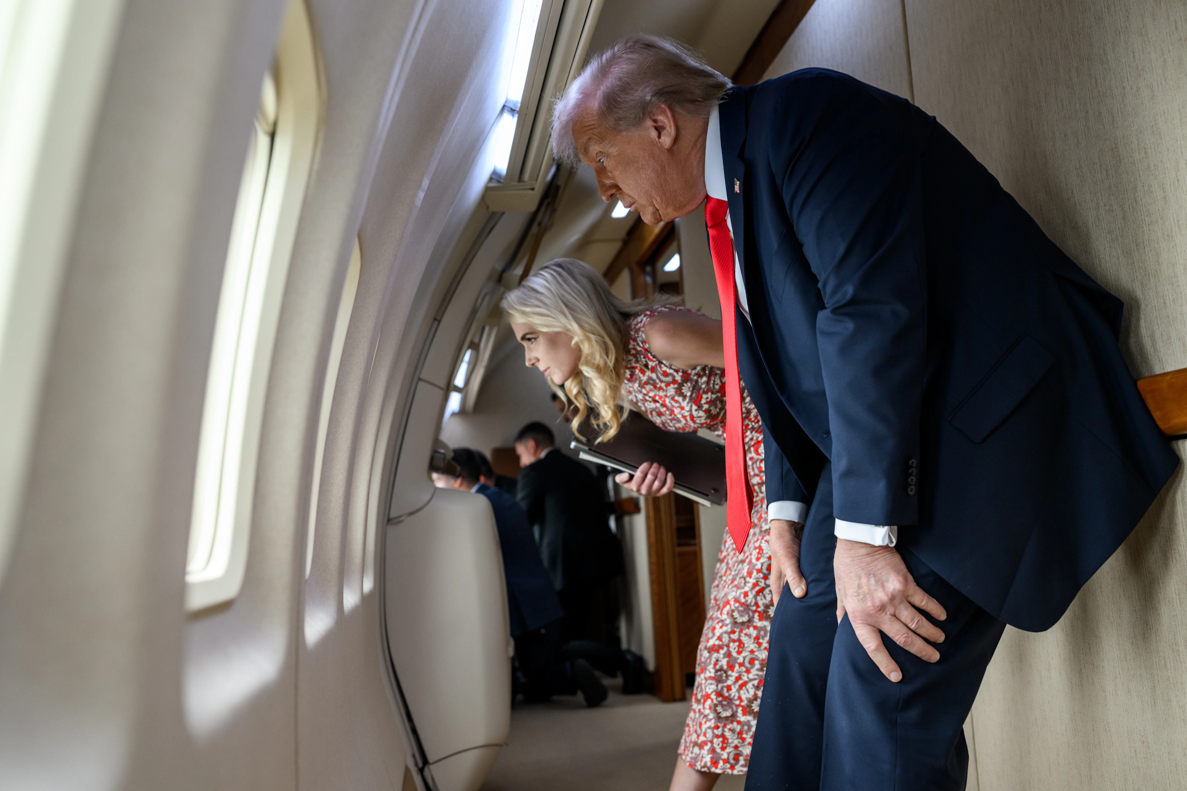 Natalie Harp’s Air Force One Look: Floral Maxi Dress, Tan Heels, And Social Media Buzz