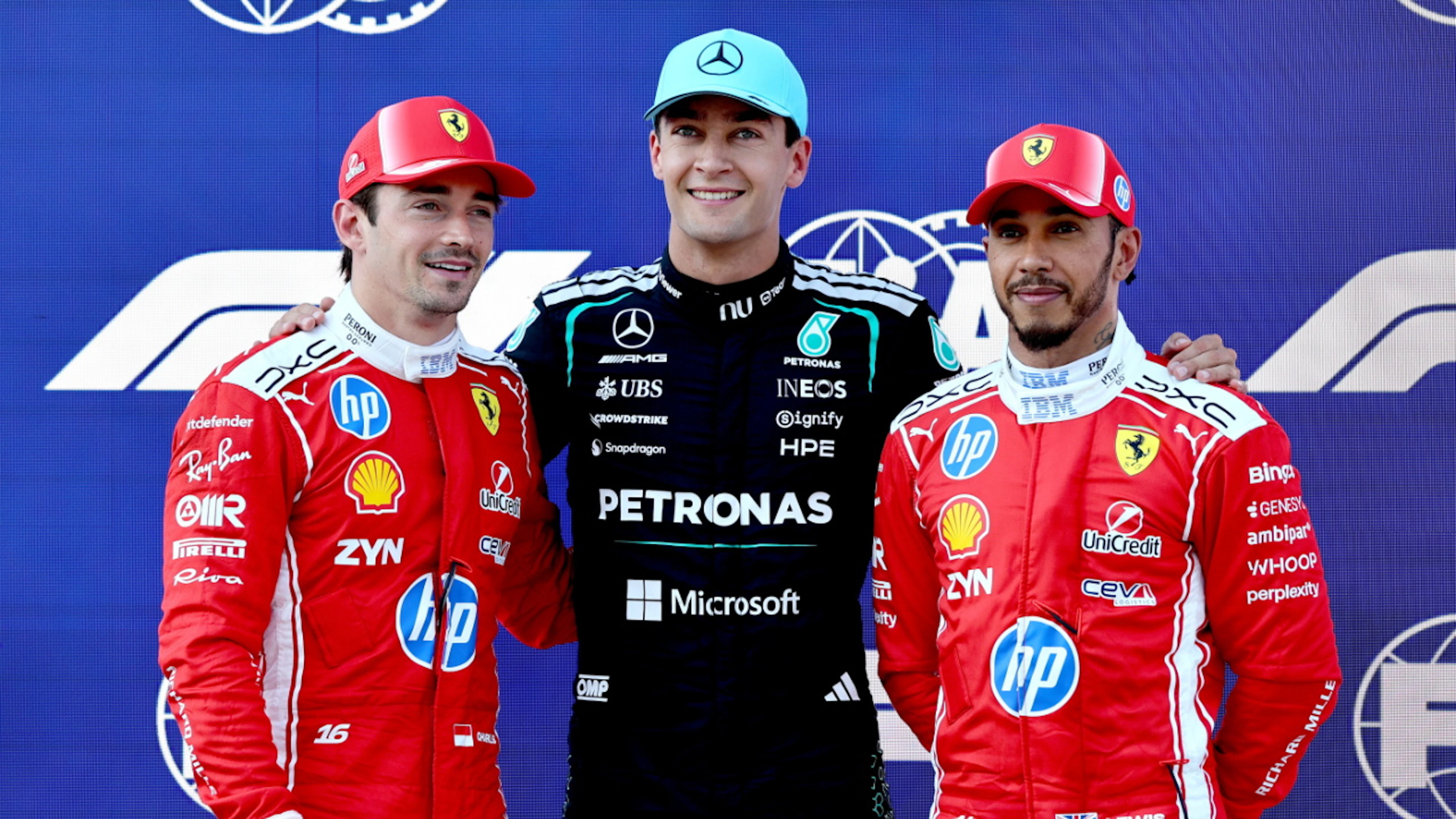 George Russell a devancé les deux coureurs de Ferrari.