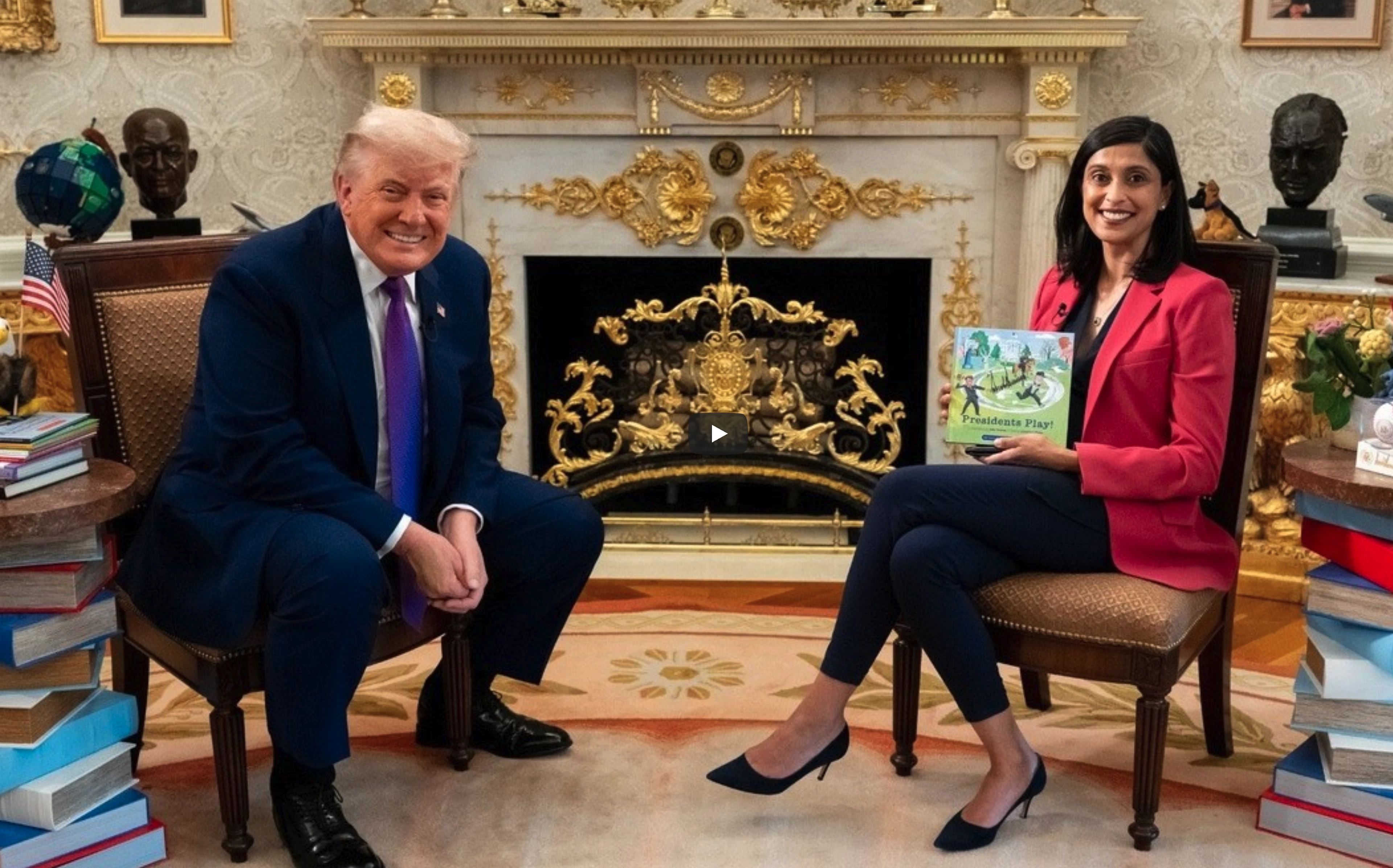 Donad TRump und JD Vances Frau Usha sprechen über Kinderbücher.
