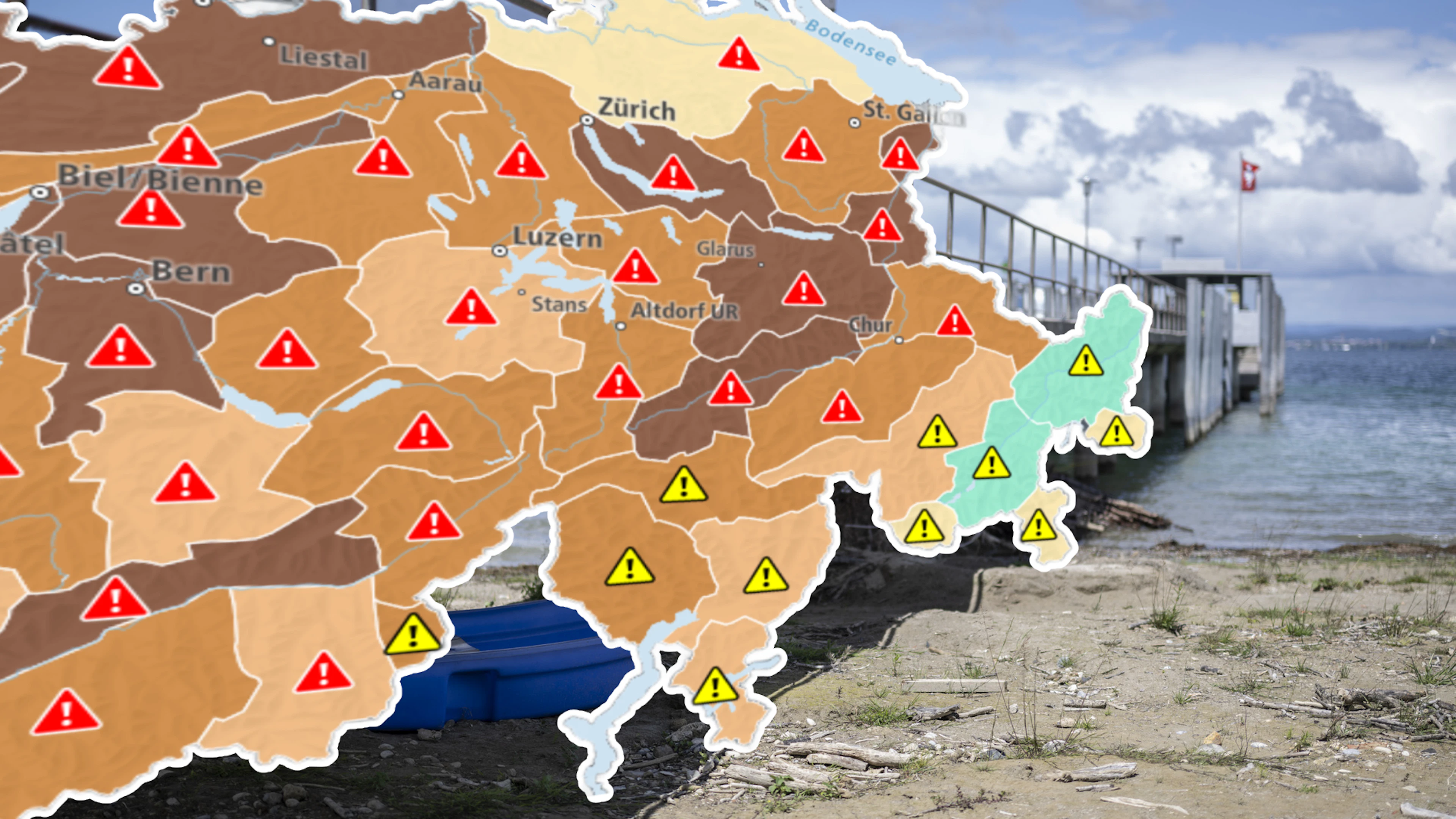 La siccità si aggrava in Svizzera e già si avvertono le conseguenze