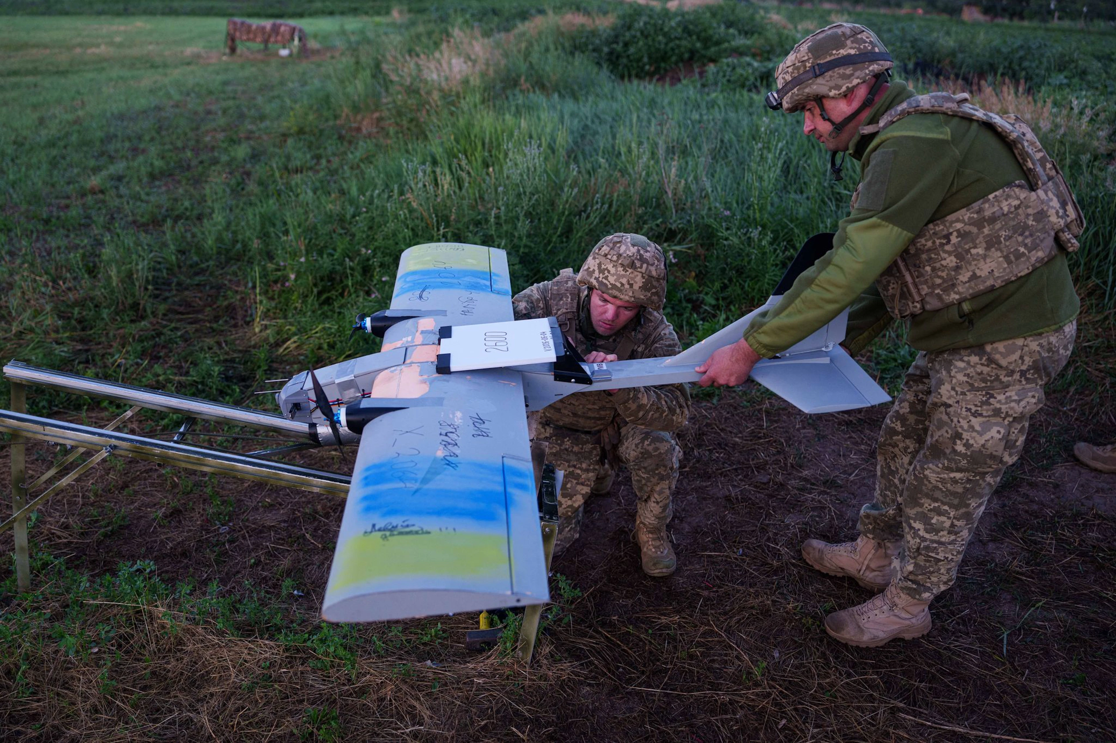 Ukraine also uses medium-range drones to strike targets in the Sea of Azov. (File photo)