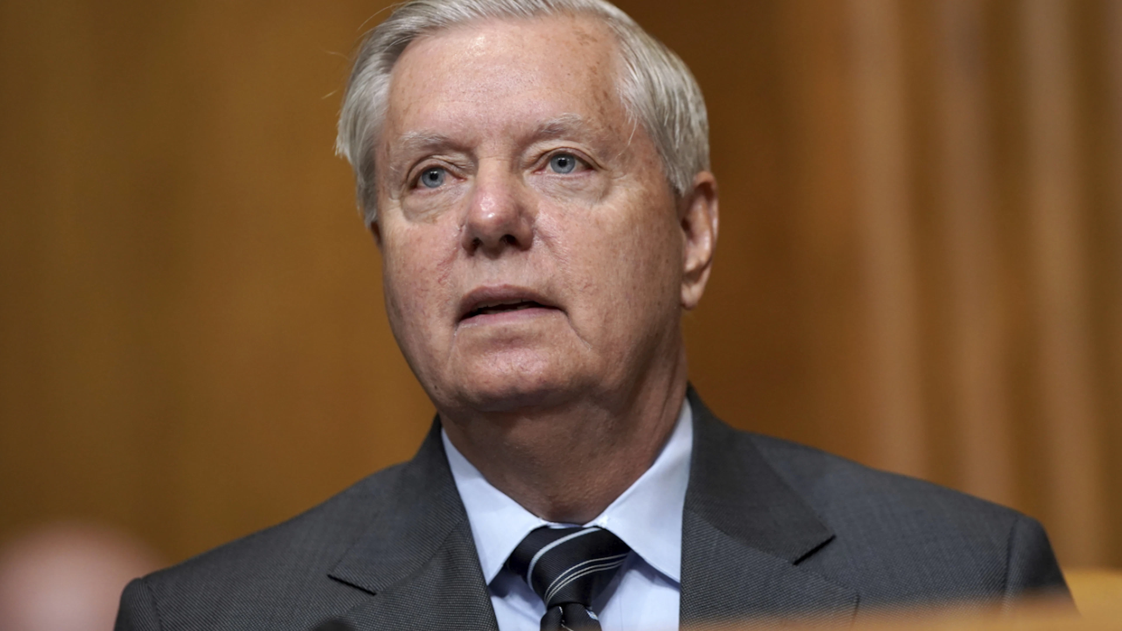 ARCHIVE – Lindsey Graham, then a Republican senator from South Carolina, speaks at the Capitol. Republican U.S. Senator Lindsey Graham expects President Donald Trump to support planned new sanctions against Russia. Photo: Greg Nash/Pool The Hill/AP/dpa