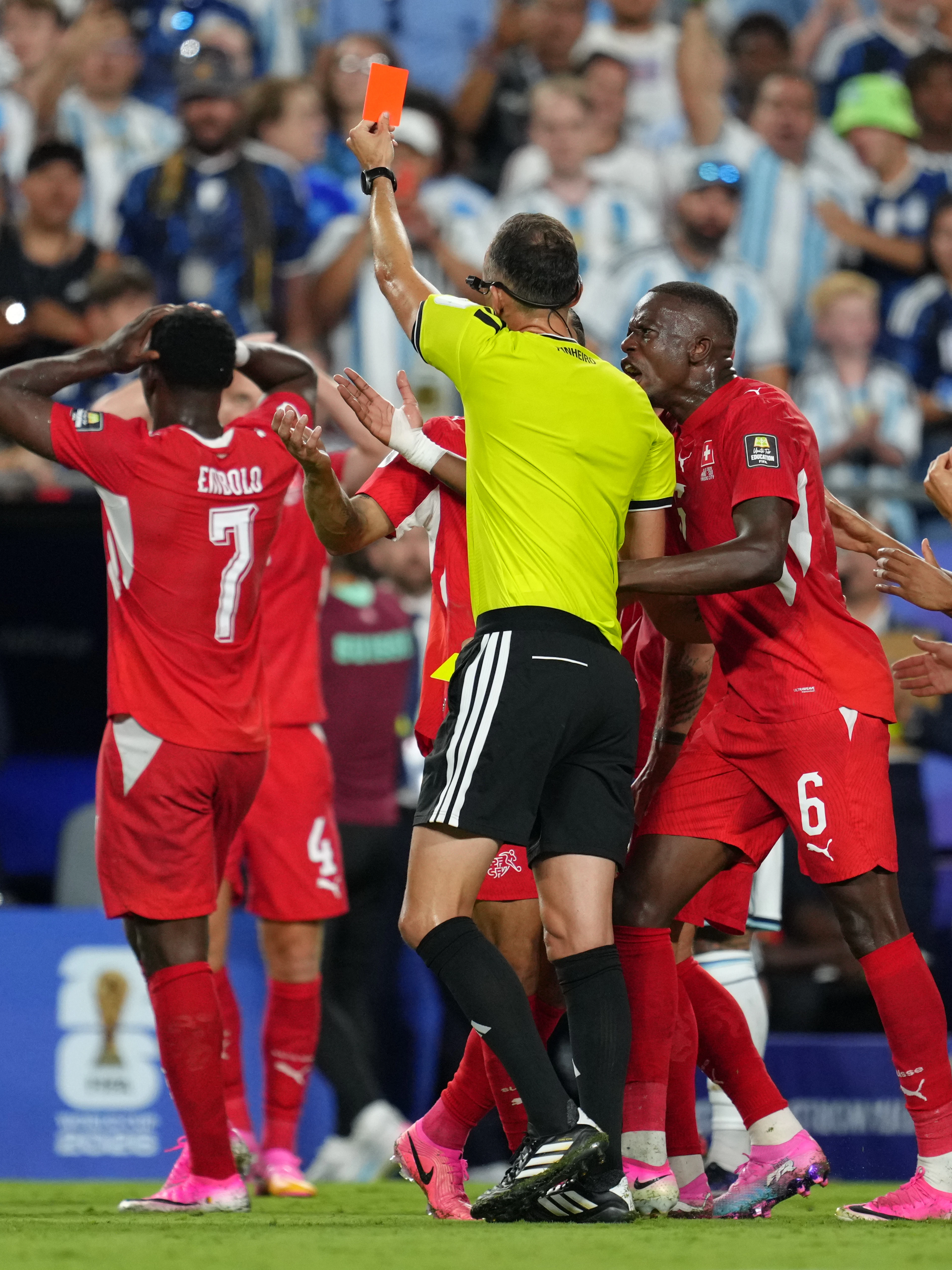 Here's how the internet is reacting to Breel Embolo's red card