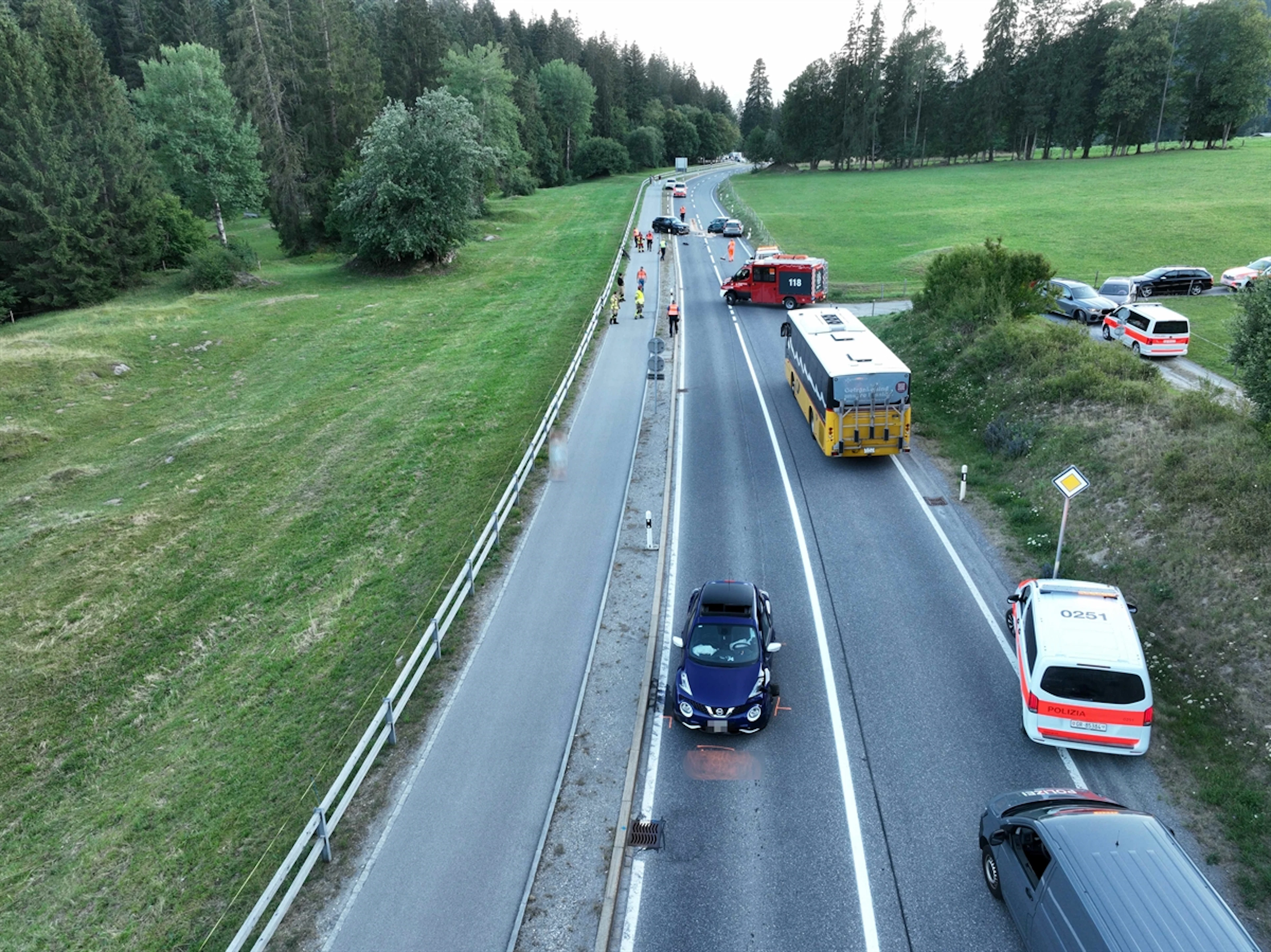 Six people were injured in the accident. 