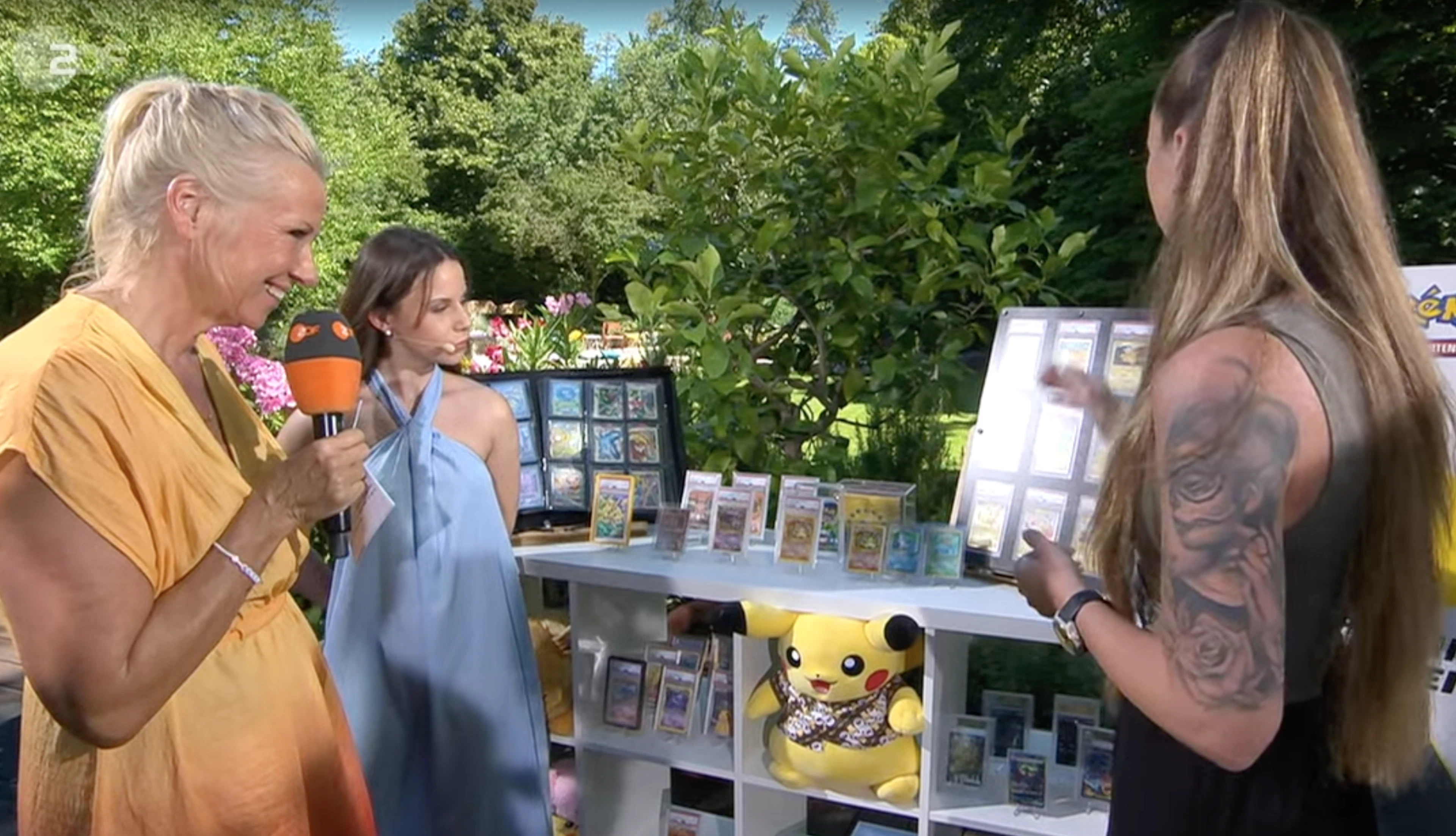 On the show “ZDF-Fernsehgarten,” host Andrea Kiewel mistakenly referred to a Japanese Pokémon card as Chinese.