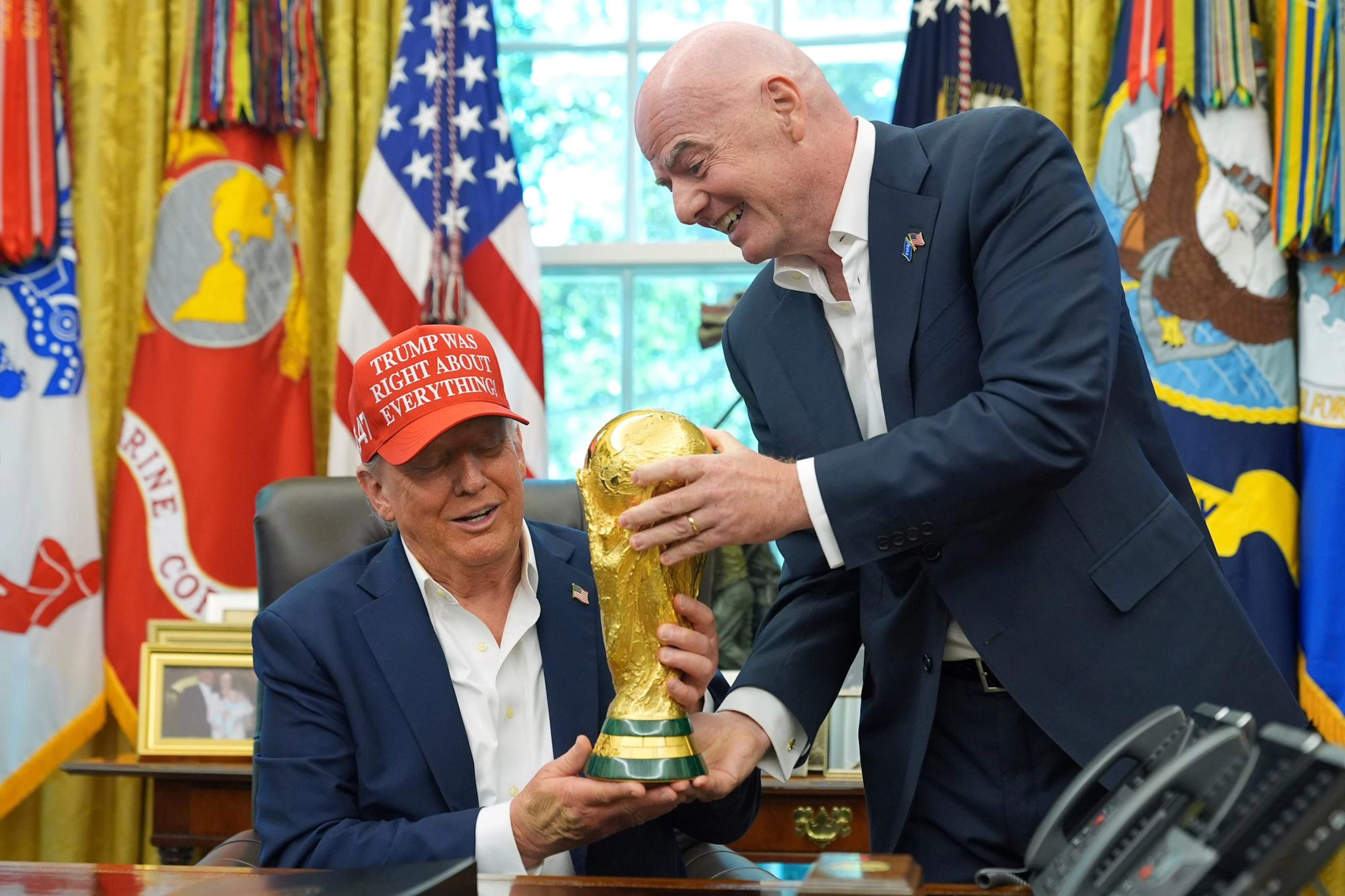 Too Close a Relationship? FIFA President Gianni Infantino (right) and U.S. President Donald Trump. (File photo)