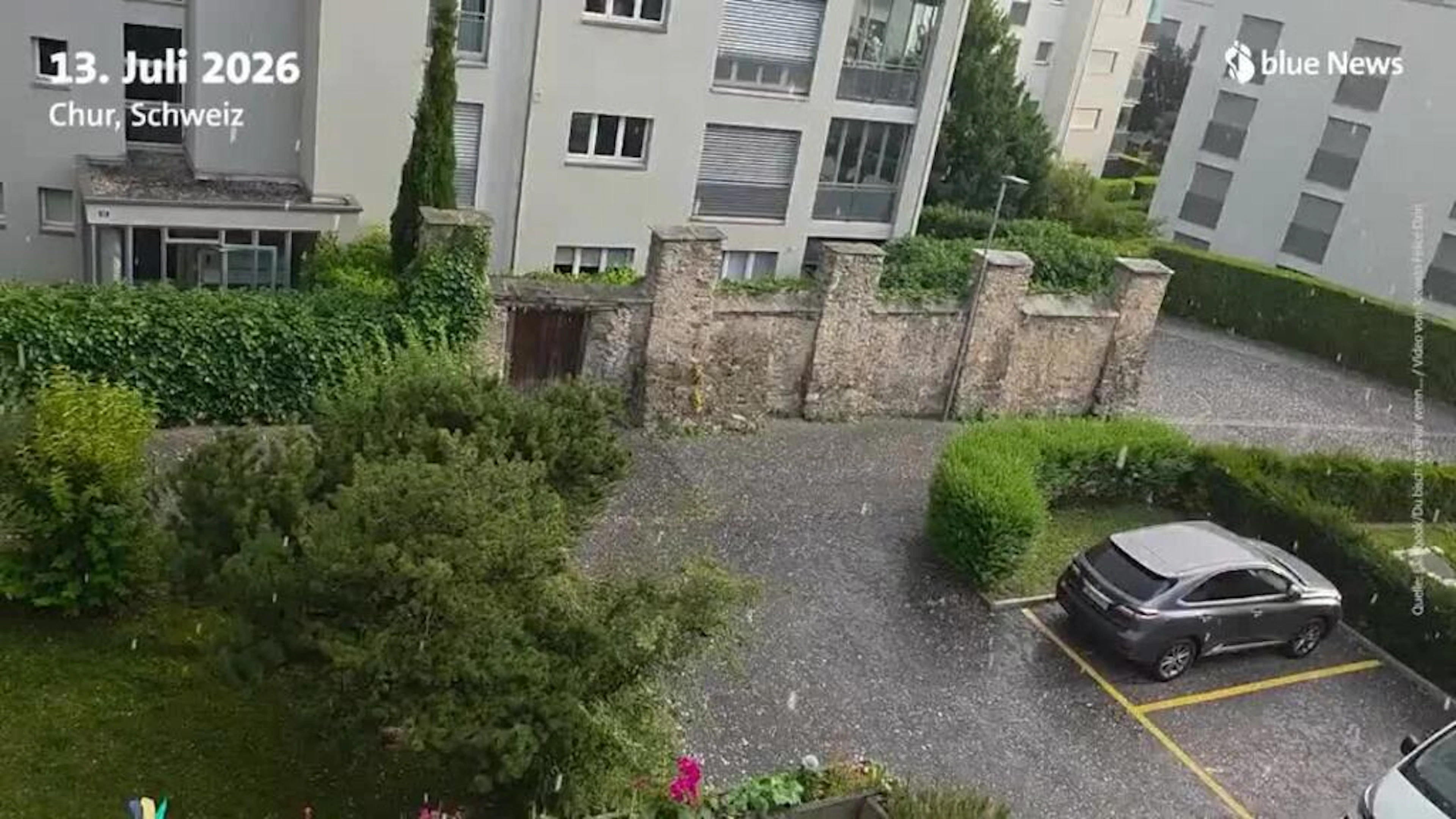 Hagel in Chur am Montagabend