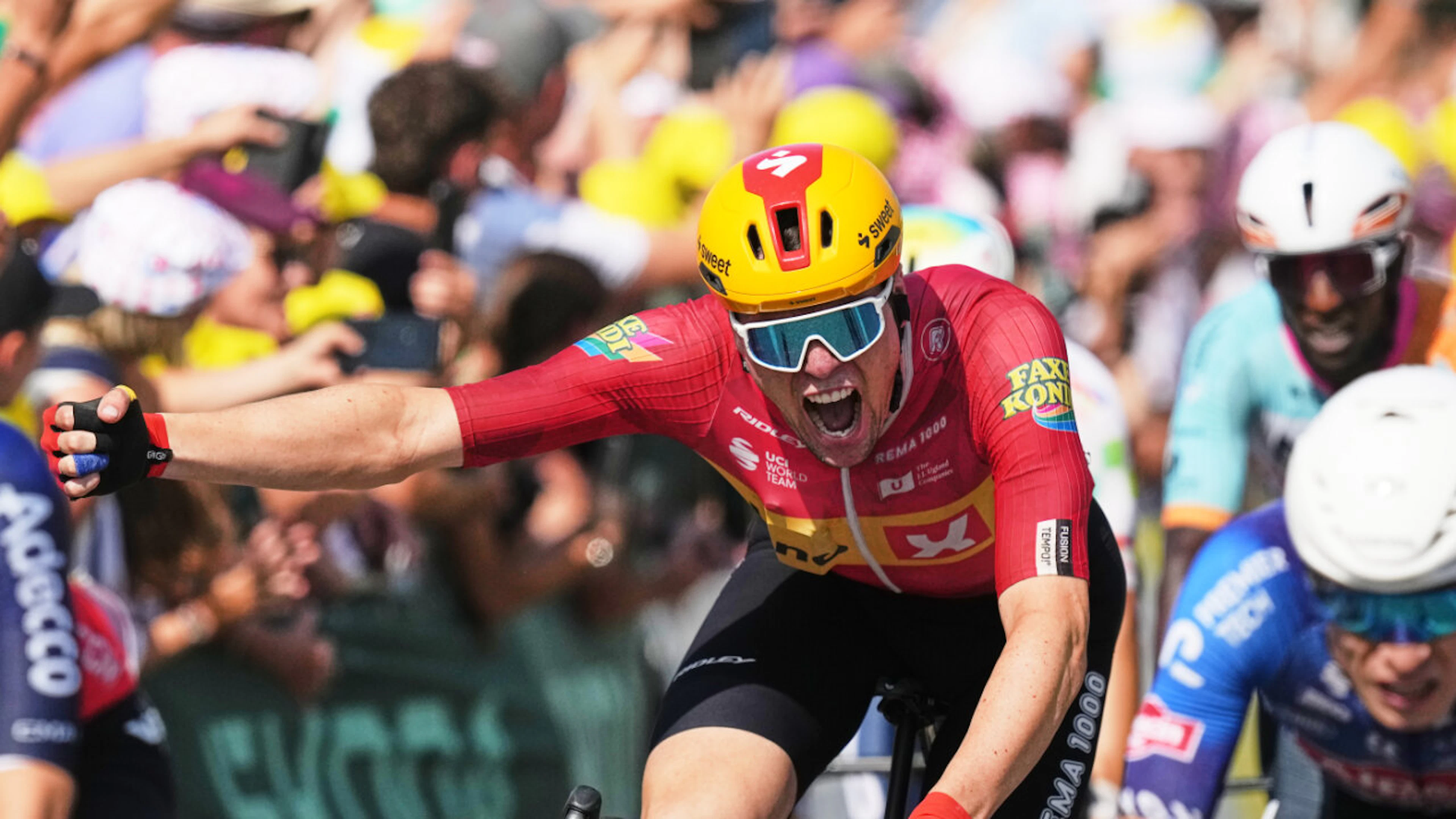Upset victory: Norway's Sören Wärenskjold celebrates his surprise win in Nevers