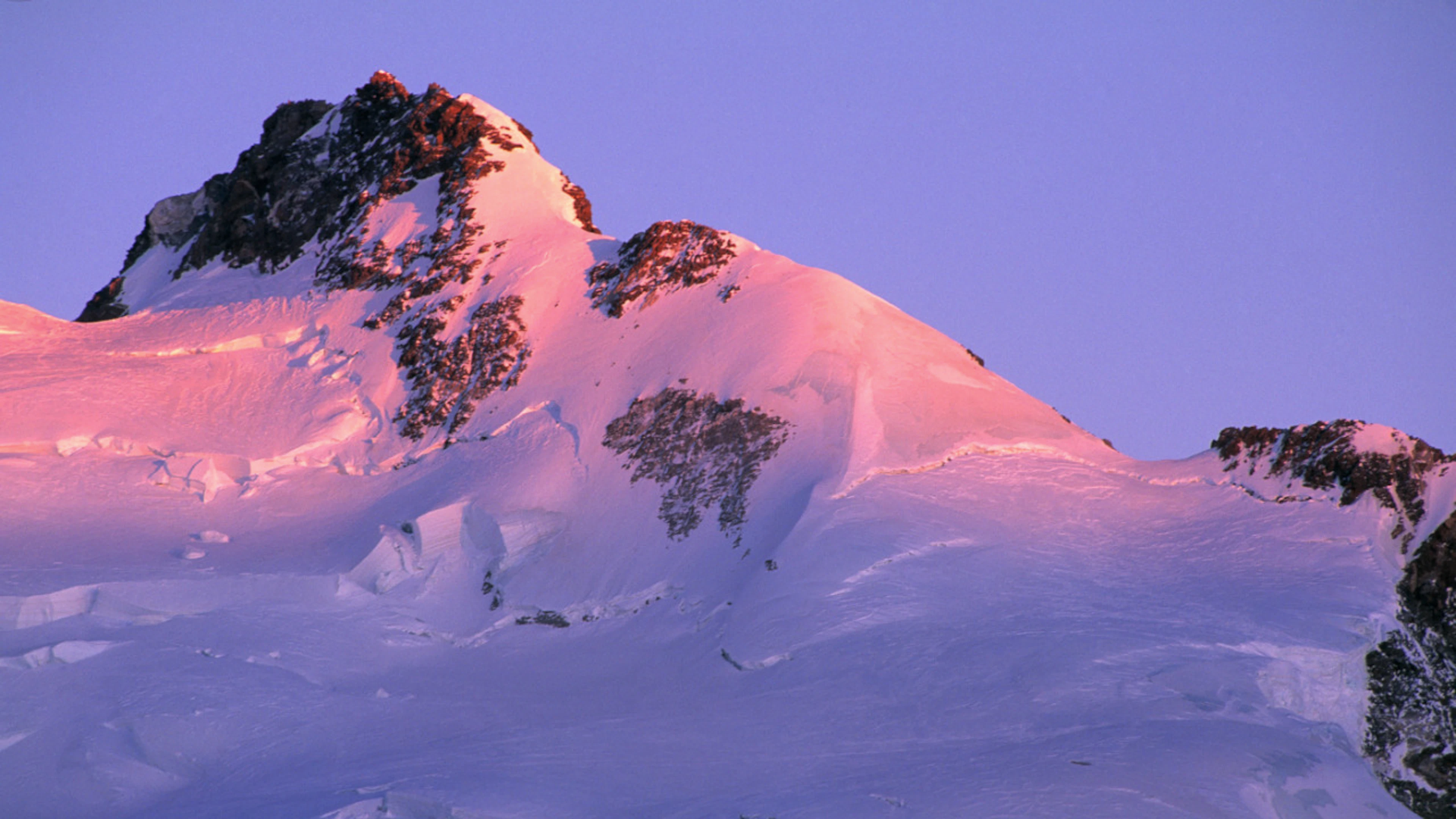 The woman fell to her death while descending from the Dufourspitze in the Valais Alps (pictured). (File photo)