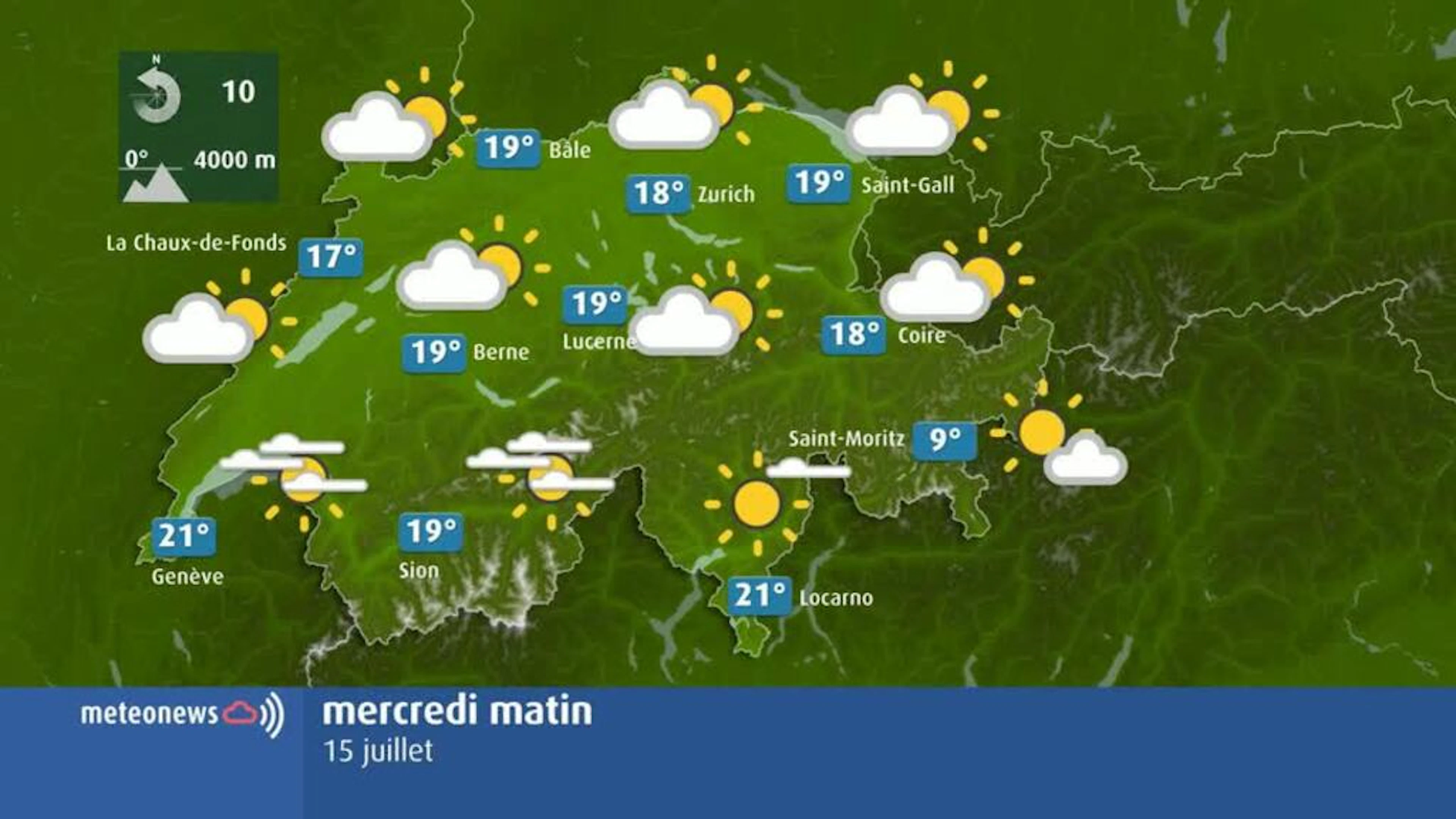 Flash météo Suisse