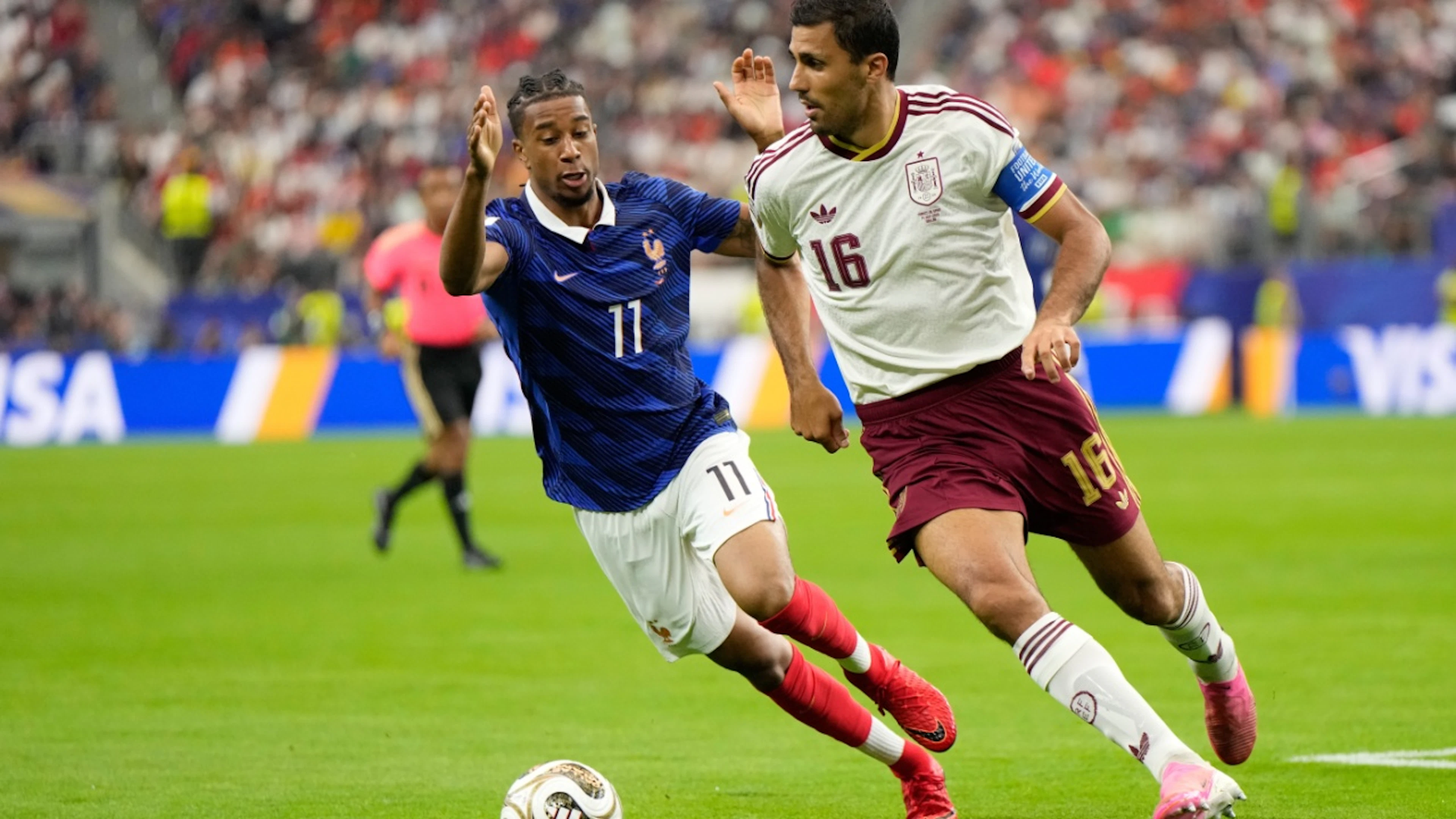 France, with star dribbler Michael Olise, spent most of Tuesday chasing the ball. Spain, led by captain Rodri, controlled the game.