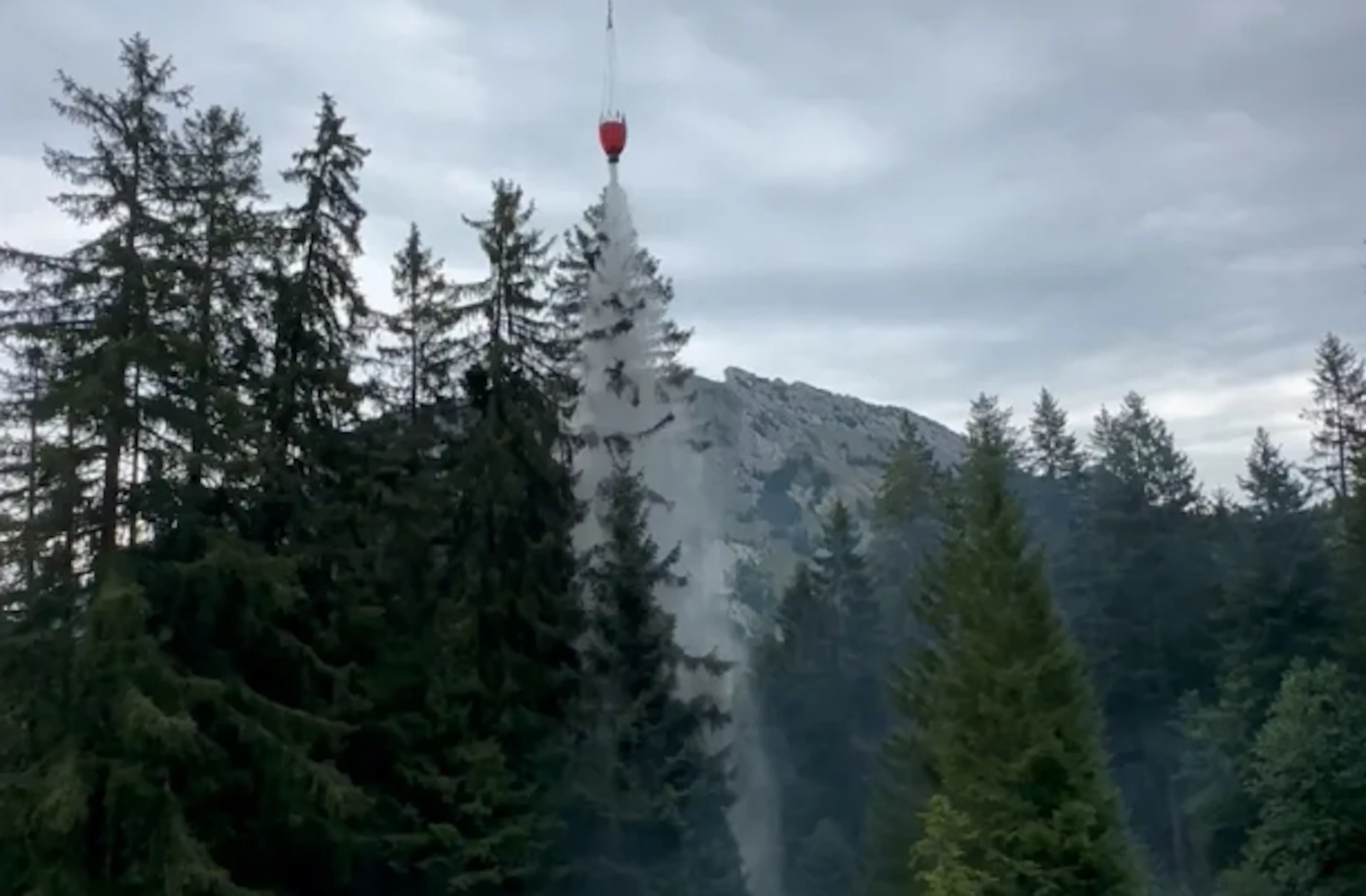 A helicopter was deployed during the firefighting efforts.