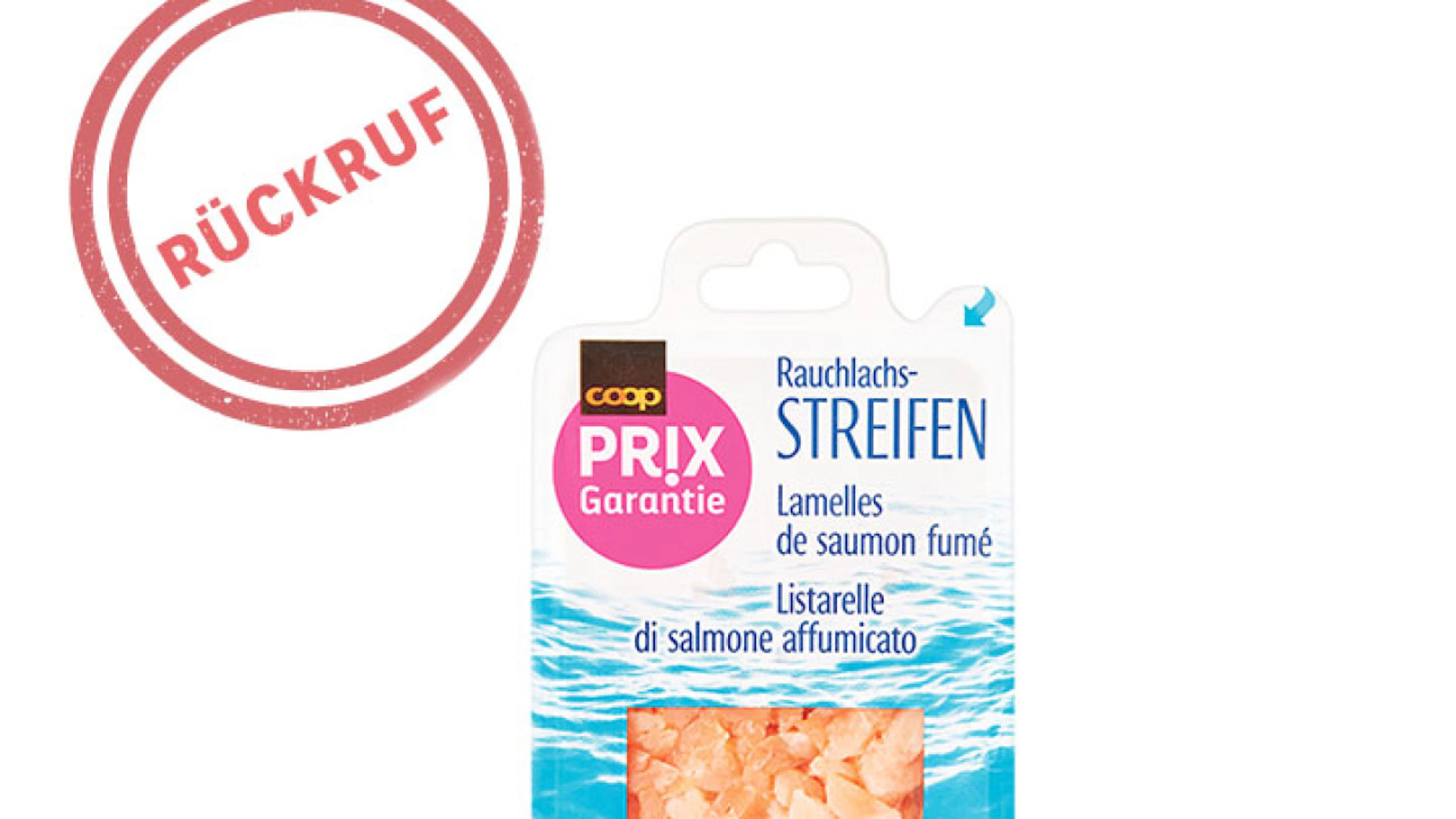 Betroffen ist der «Prix Garantie Rauchlachsstreifen» in der 180-Gramm-Packung.