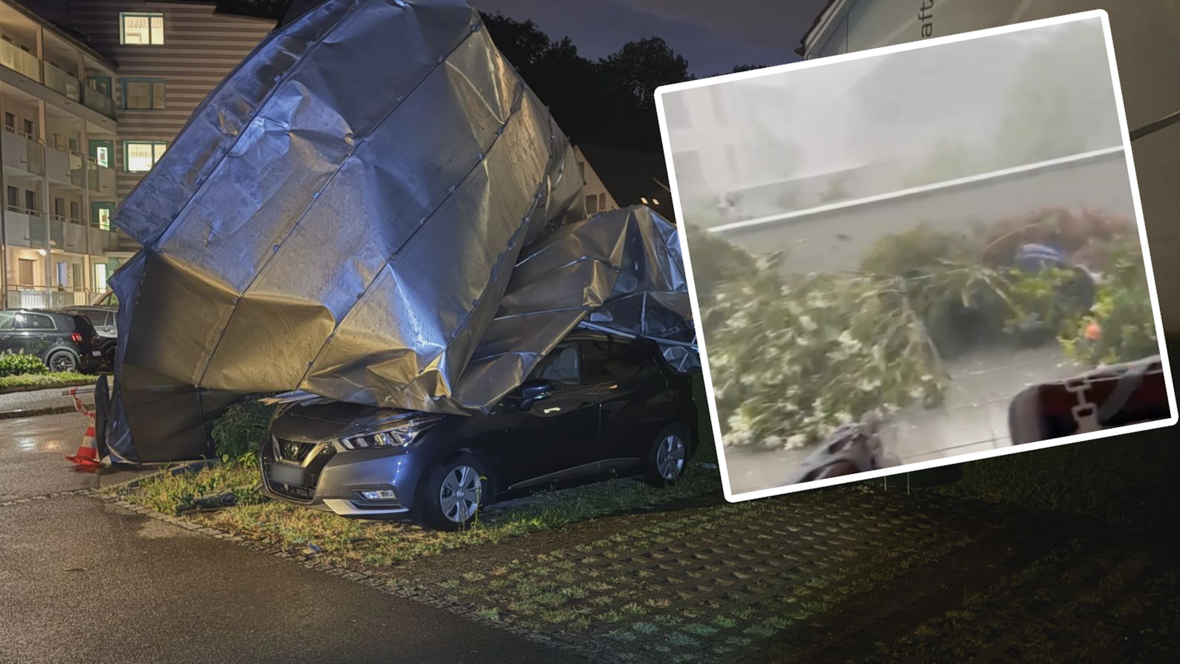 Bäume entwurzelt, Dach weggerissen – so heftig wüteten die Unwetter