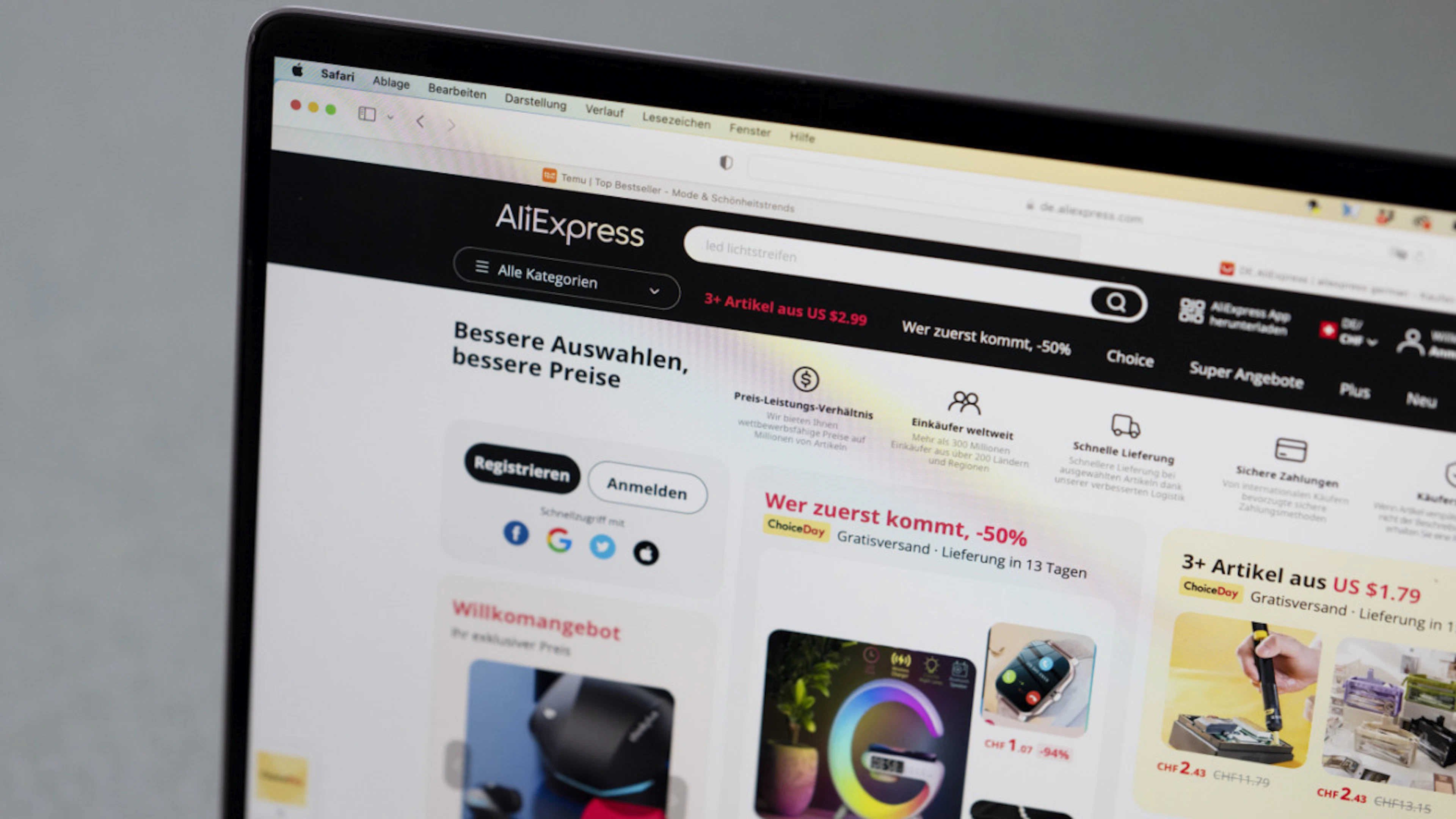 The European Commission has imposed a fine of 550 million euros on the Chinese online retailer. The company is accused of failing to remove counterfeit clothing, unsafe toys, and dangerous cosmetics from its platform for weeks. (File photo)
