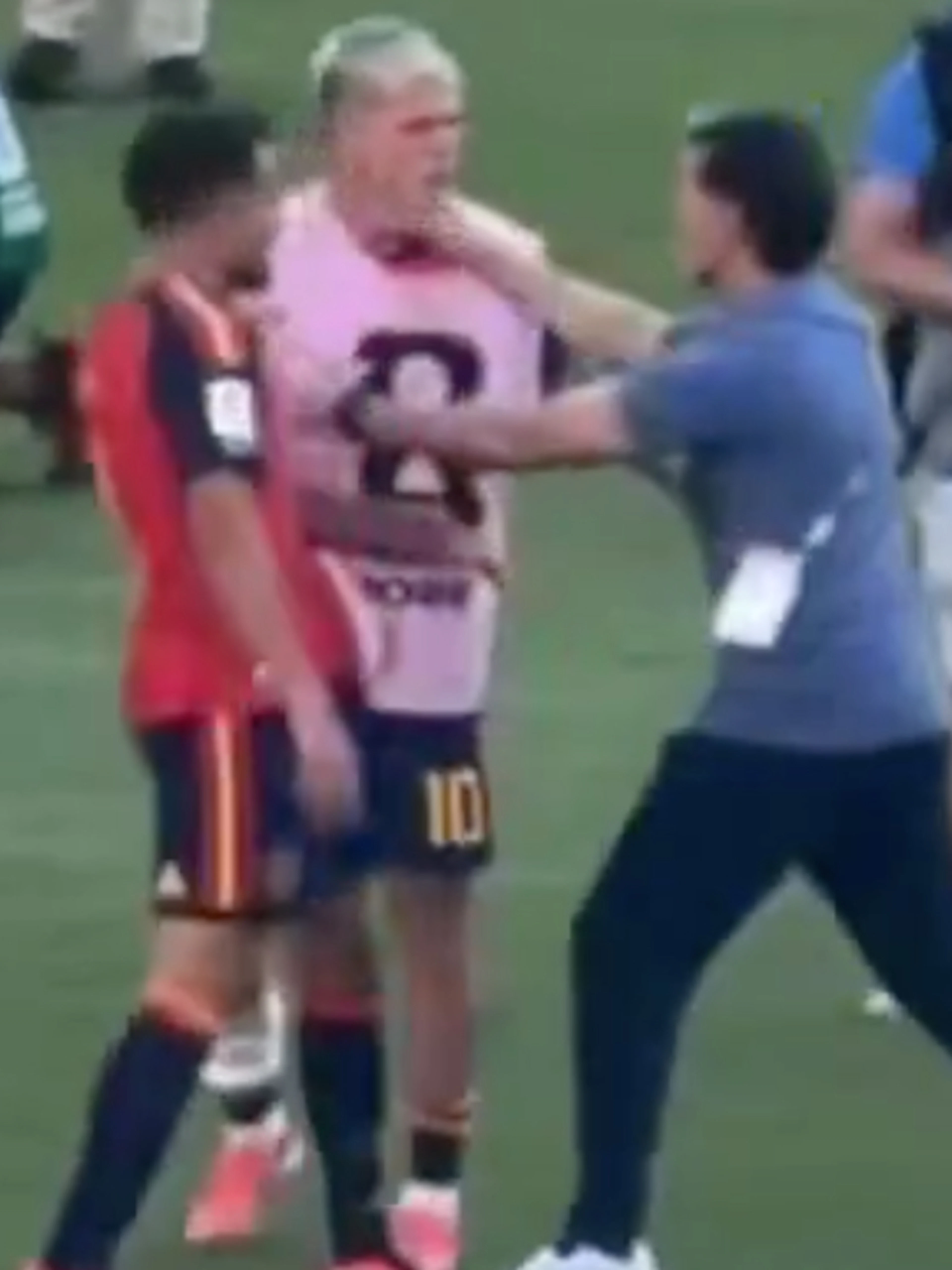 Anche il vice di Scaloni perde la testa dopo la finale: colpito Dani Olmo, ecco il video