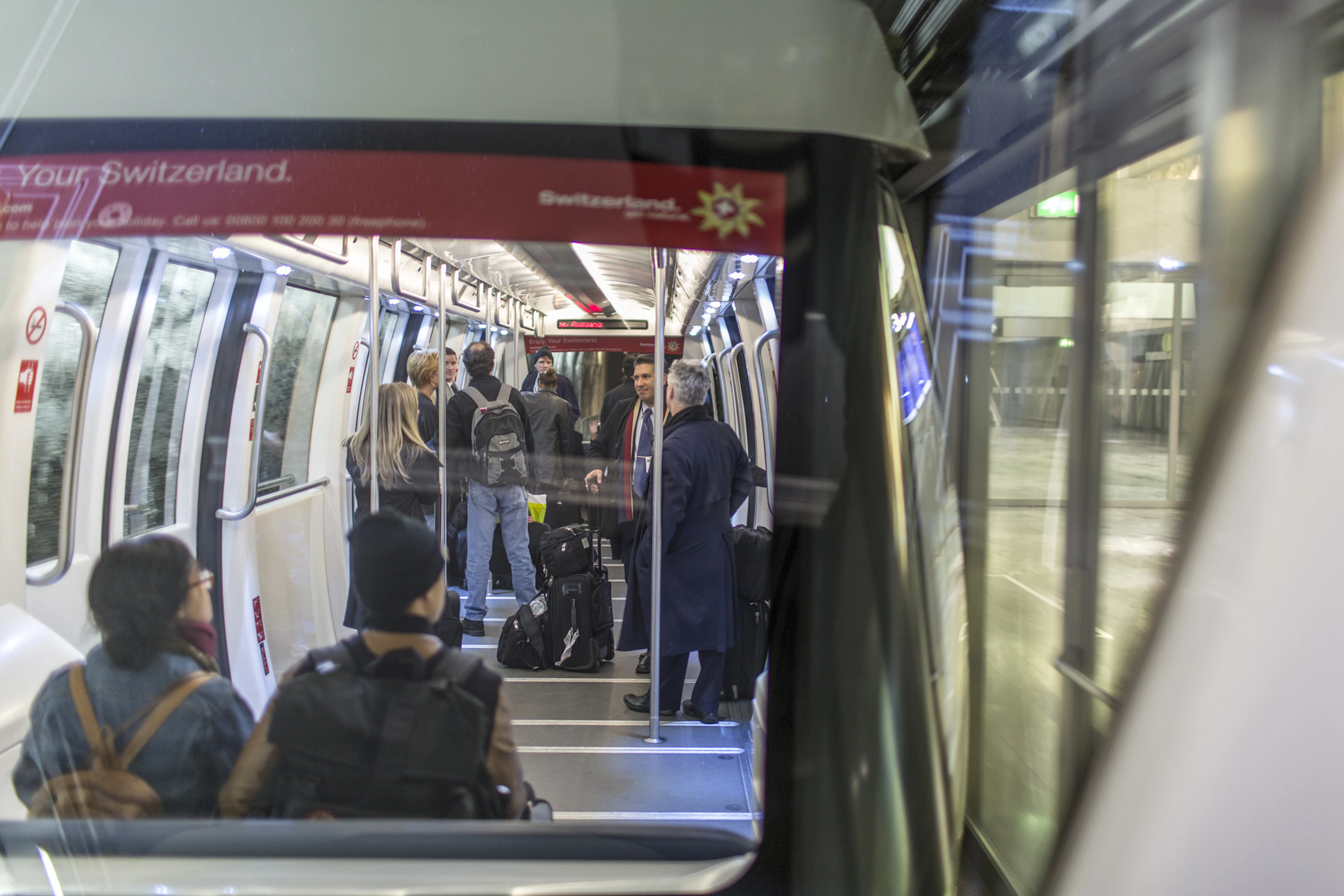 The Skymetro connects Terminal E to the rest of the airport.