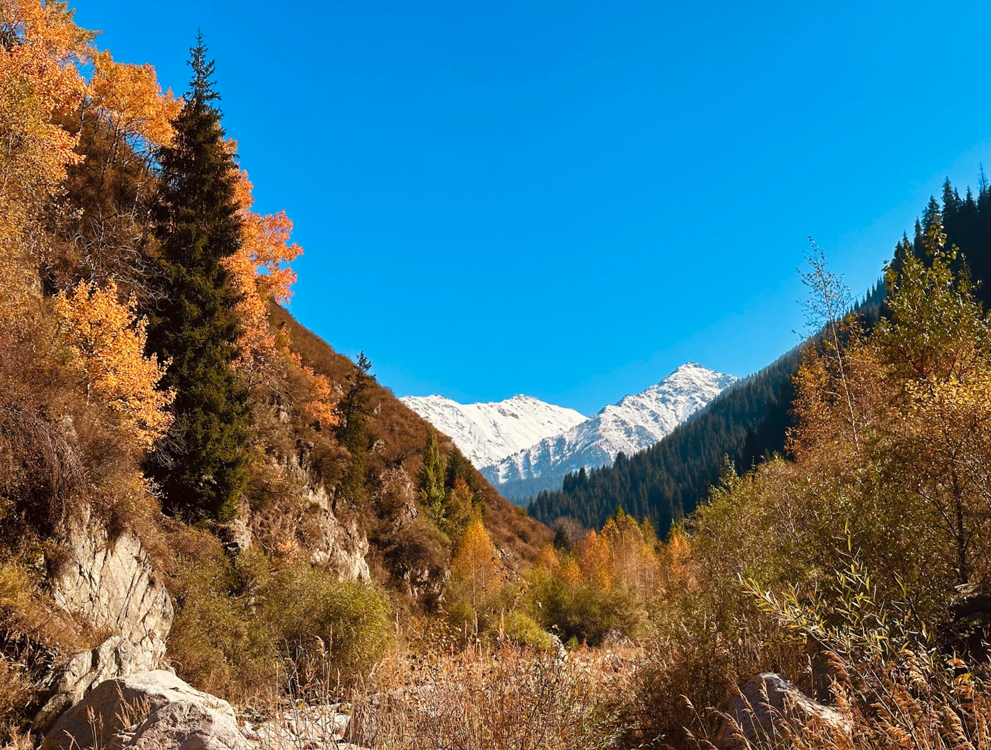 Das Tian-Shan-Gebirge an der Grenze zu China. 