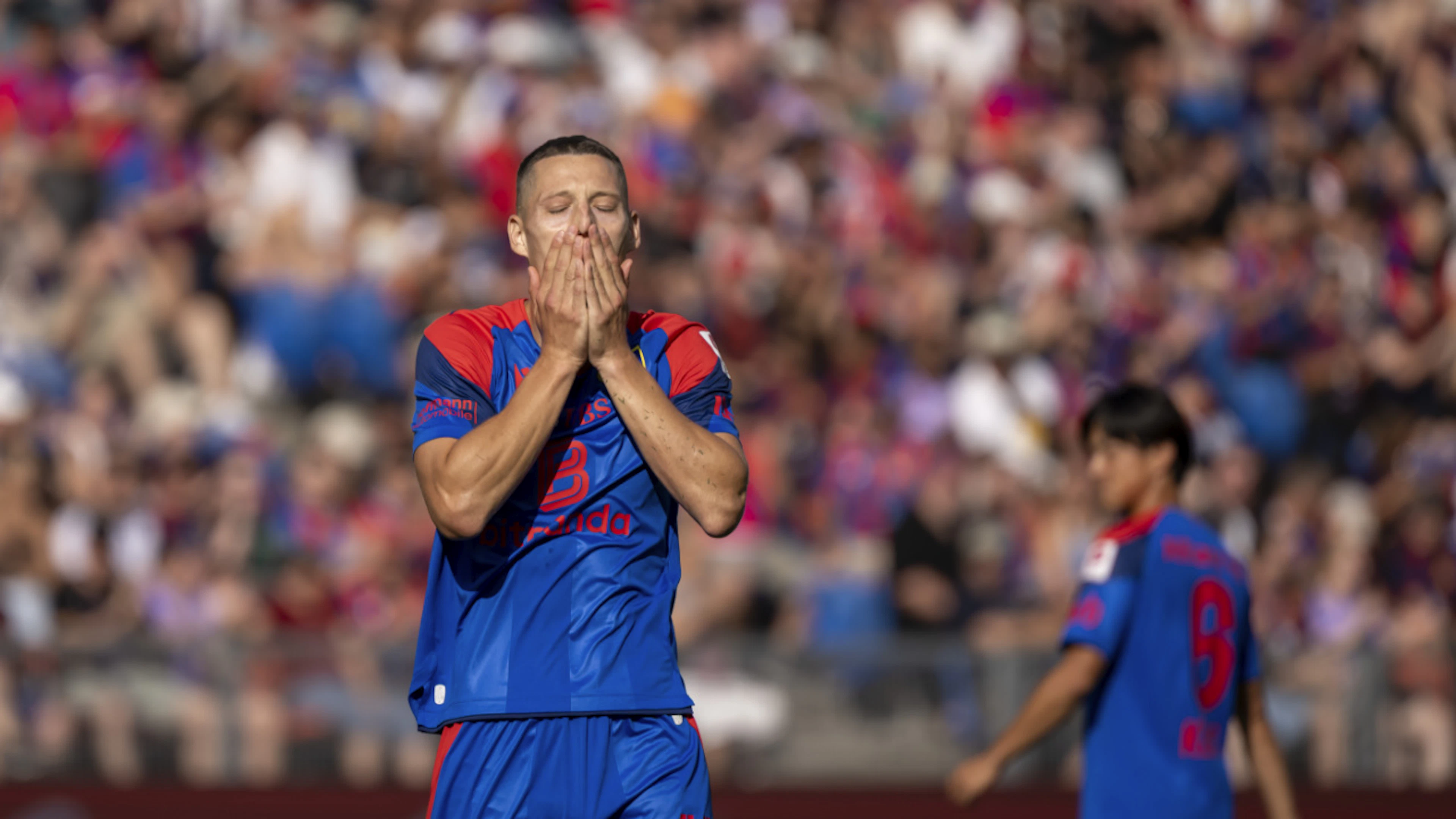 Not a great performance: Basel's Zan Celar is frustrated by a missed opportunity