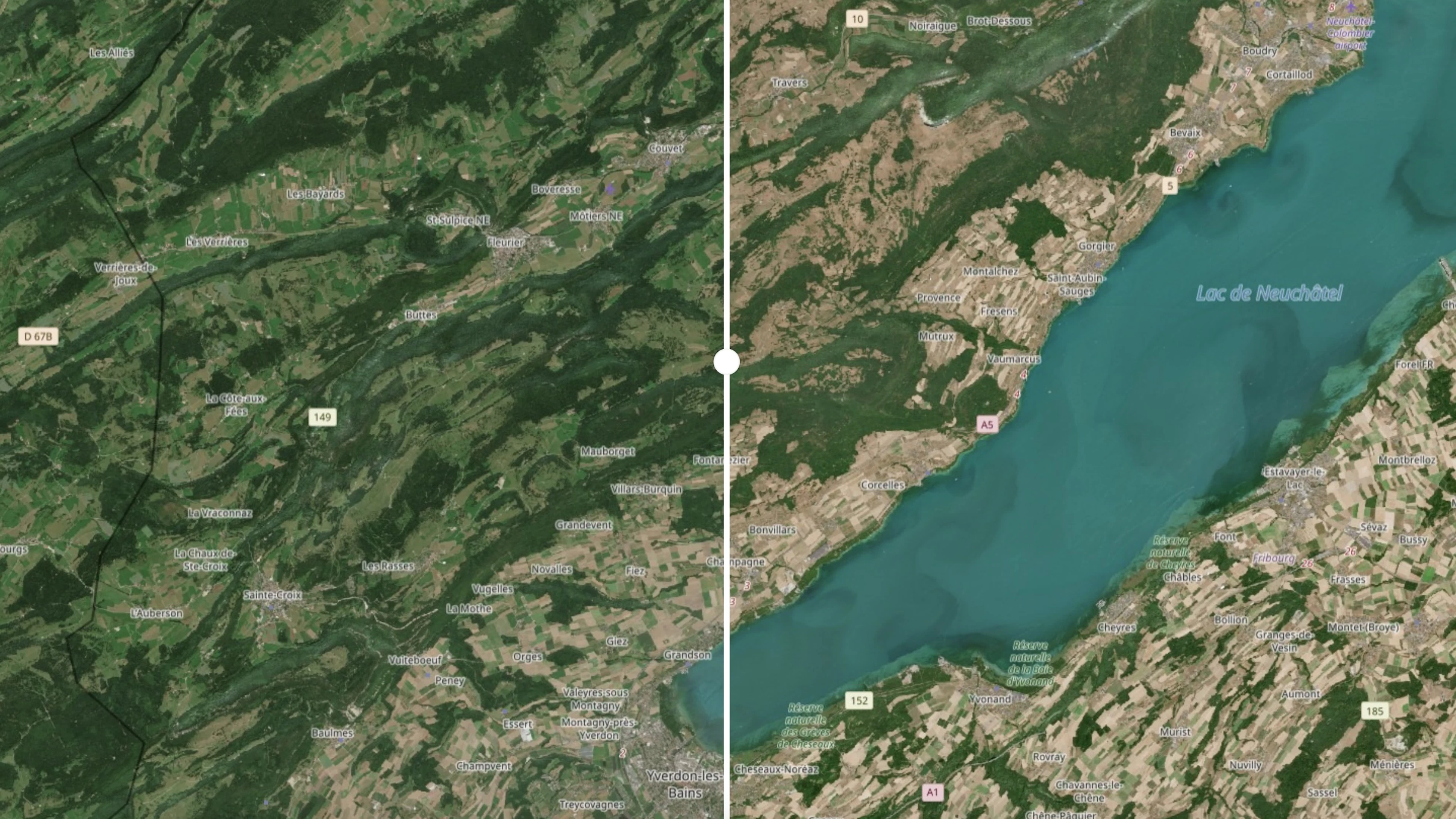 Les ravages de la sécheresse en Suisse romande sont visibles depuis l’espace